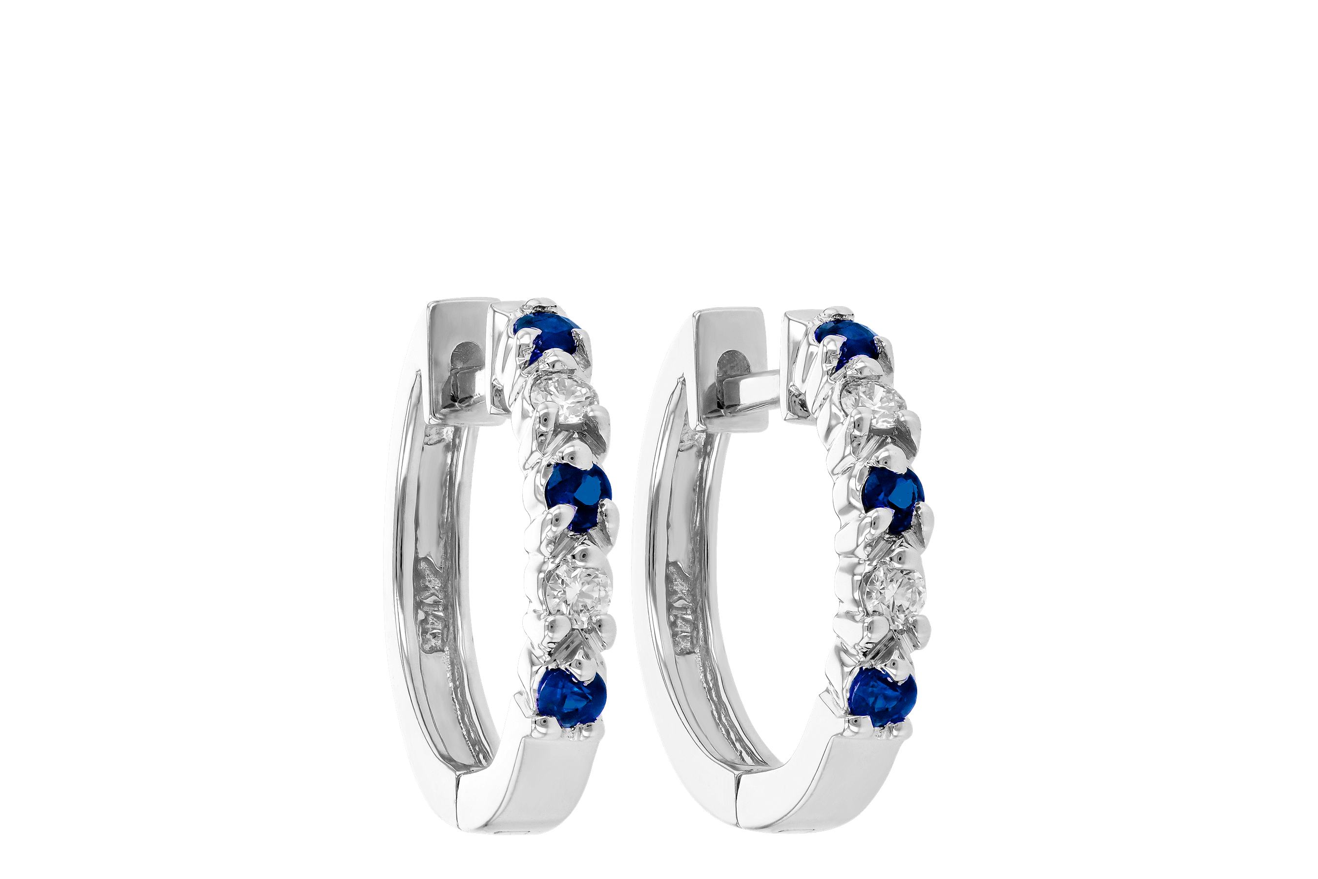 H010-21570: EARRINGS .17 SAPP .26 TGW