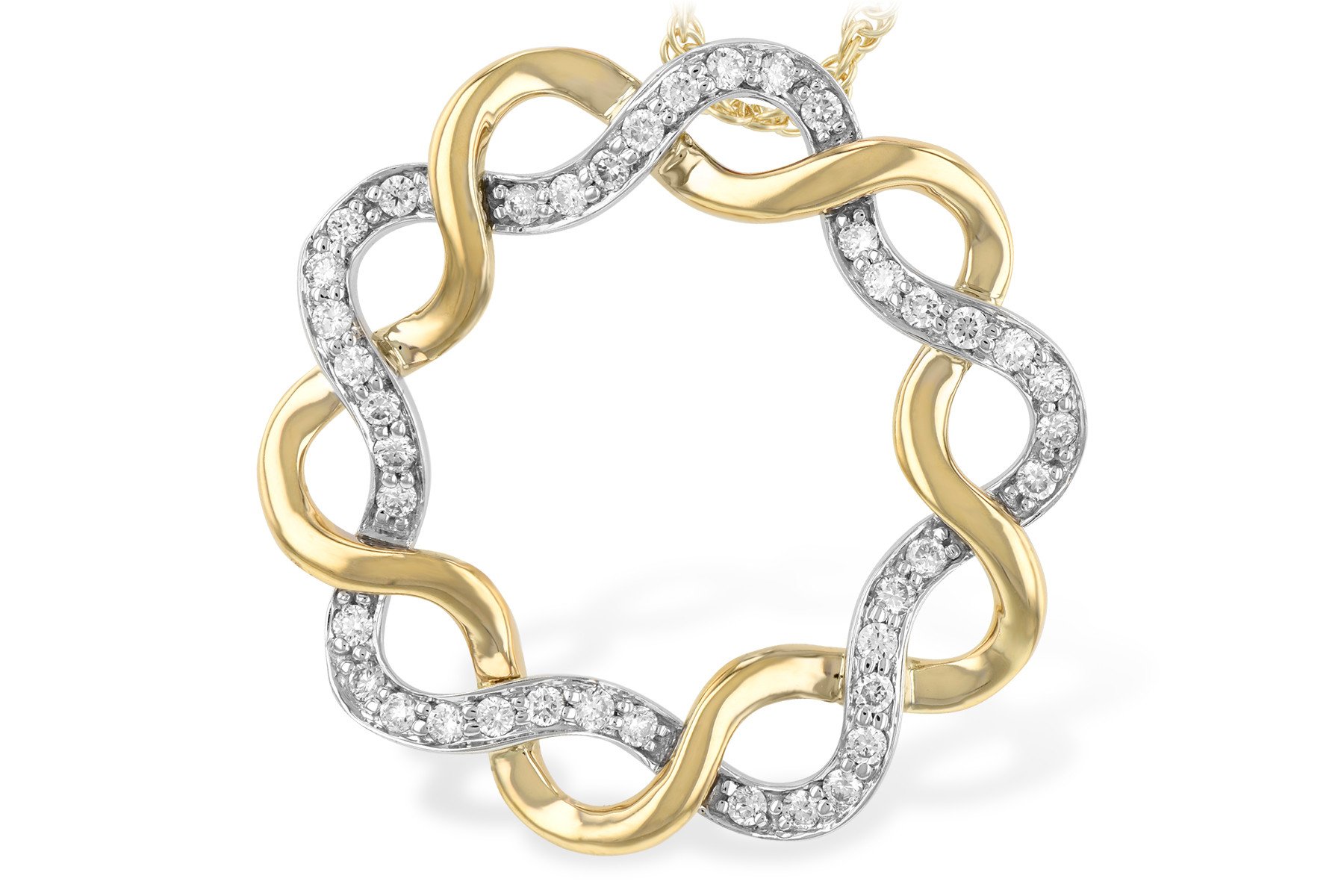 H197-50724: NECKLACE .30 TW (YG & WG)