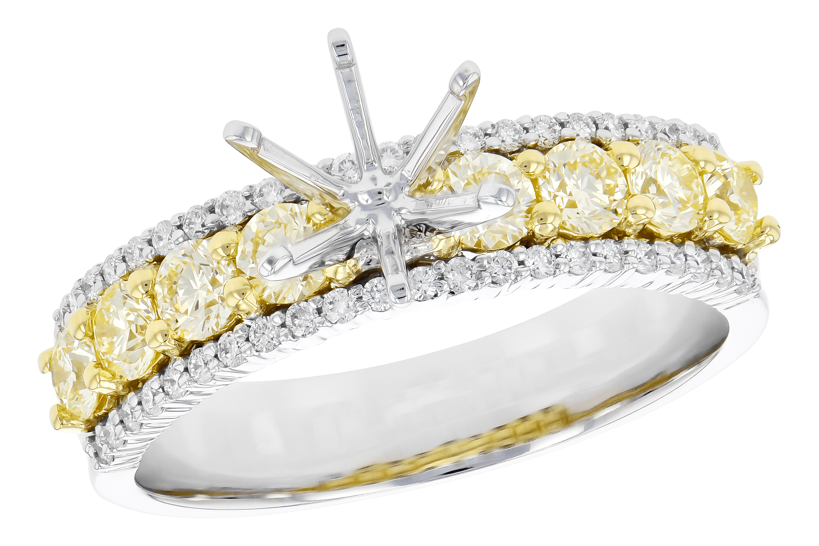 H282-08824: LDS SEMI DIA RG .72 TW YELLOW DIAS .92 TW