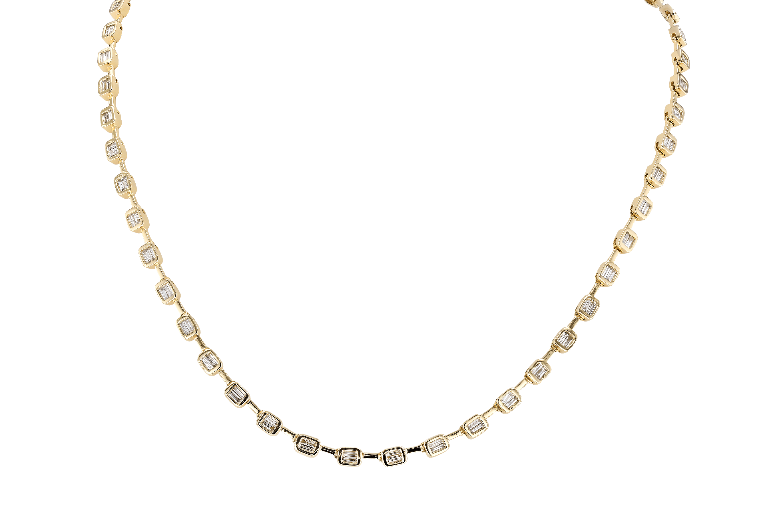 H282-96133: NECKLACE 2.05 TW BAGUETTES (17 INCHES)
