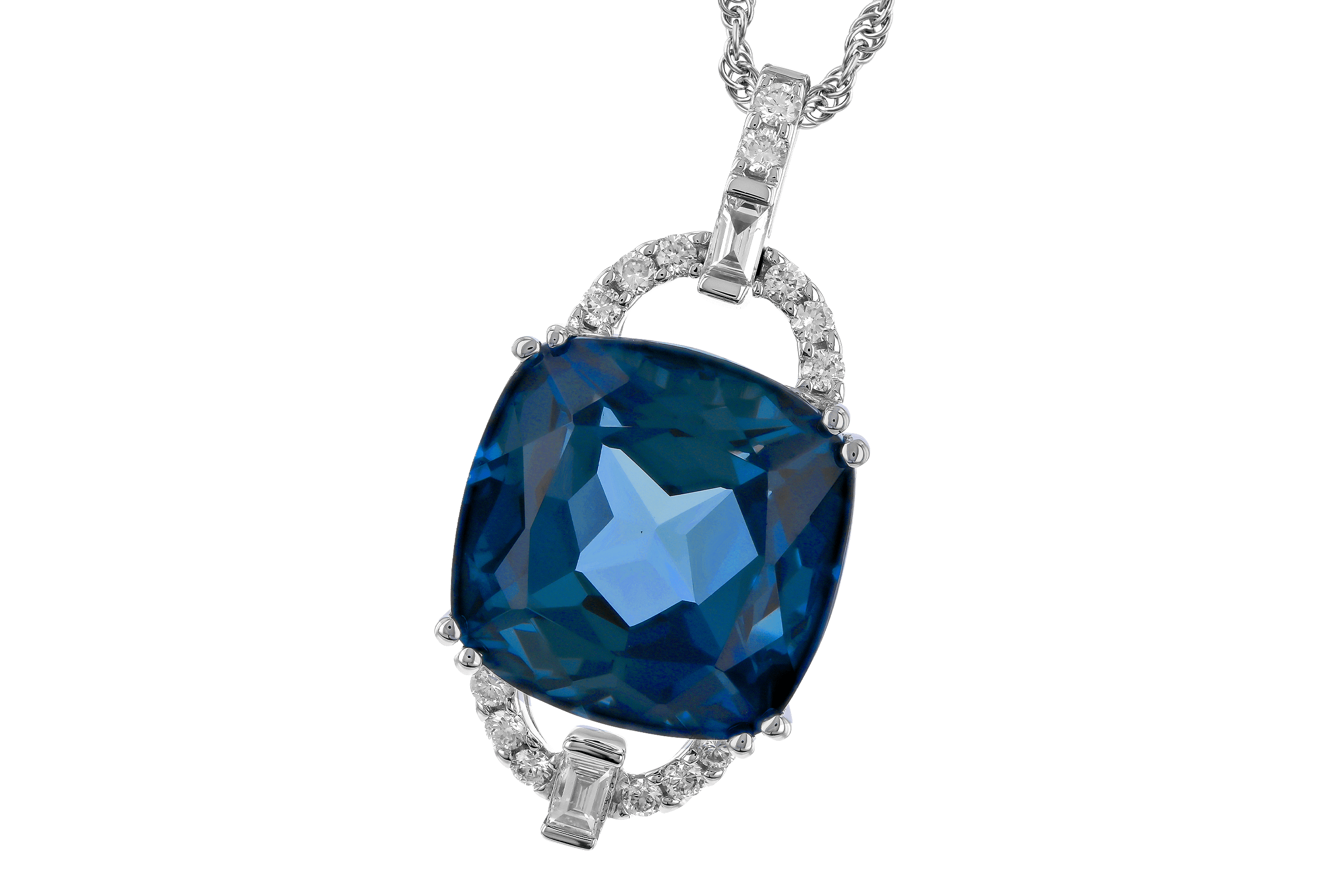 H283-83424: NECK 9.00 LONDON BLUE TOPAZ 9.20 TGW (12MM LBT)