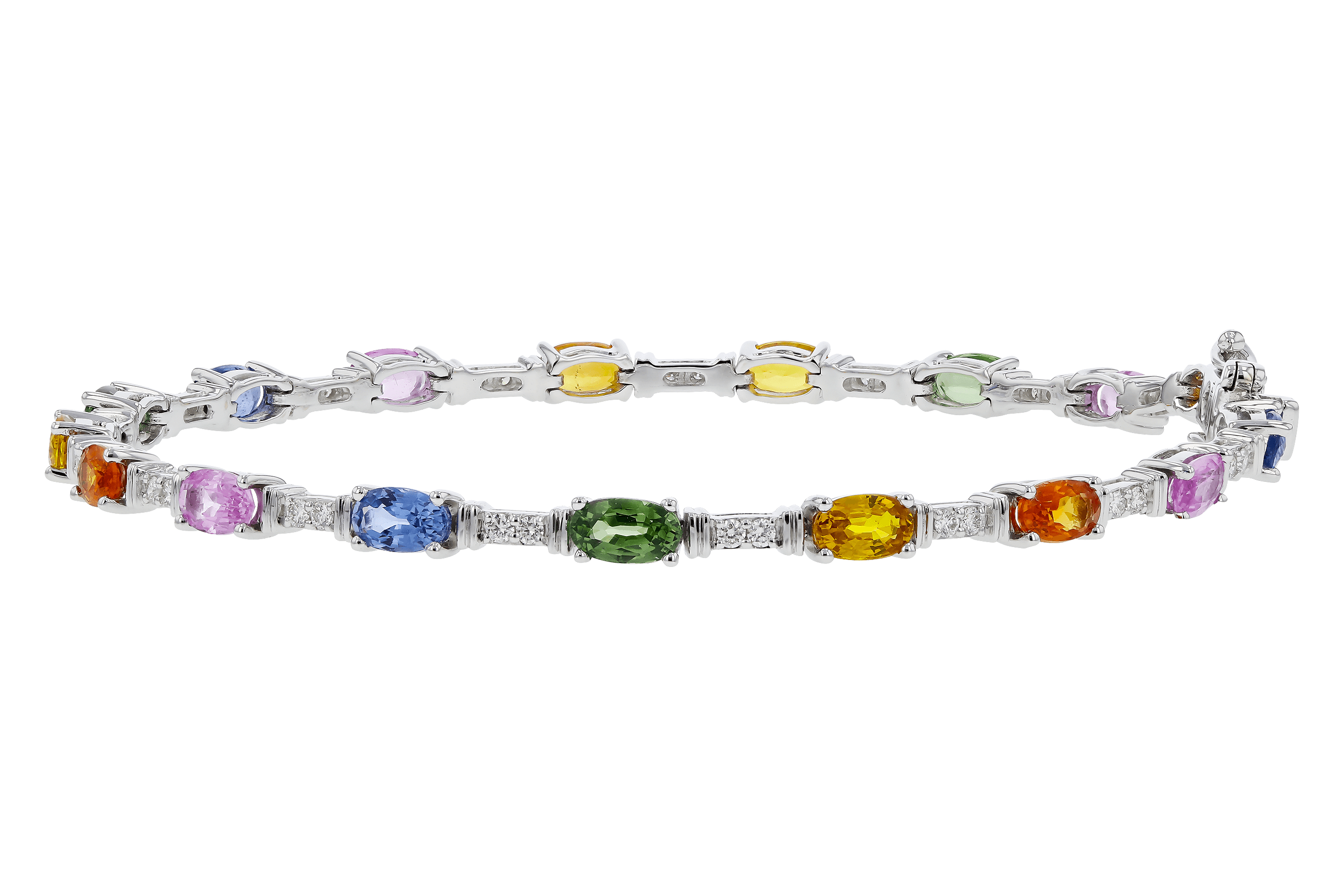 H283-84352: BRACELET 4.76 MULTI-COLOR SAPPH 5.08 TGW (7")
