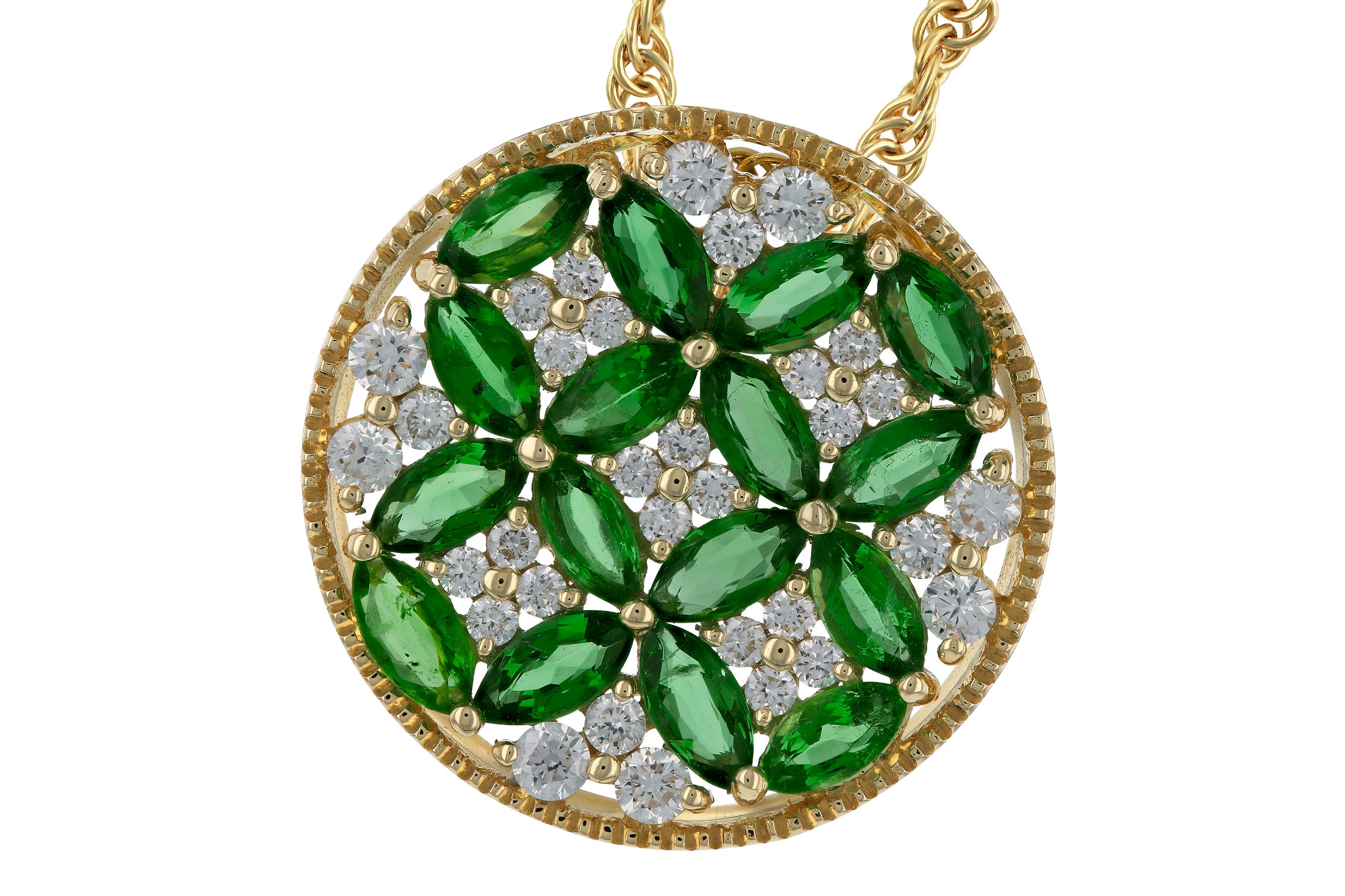 H283-84361: NECK 1.02 EMERALD TW 1.32 TGW