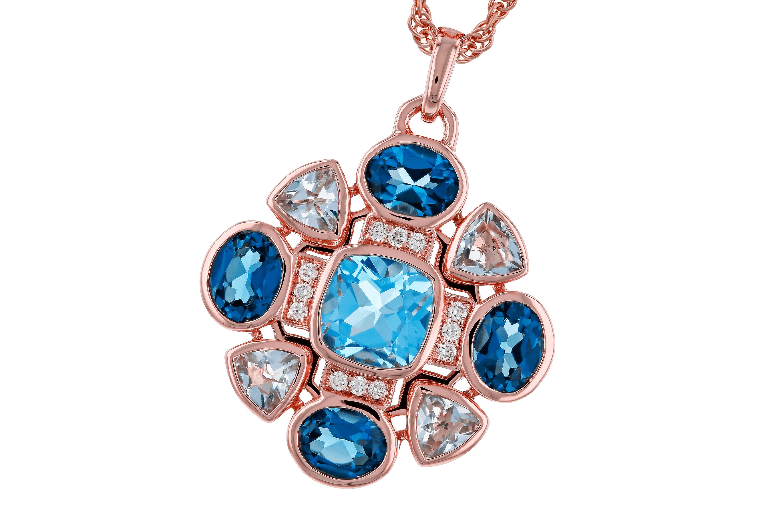 H283-85188: NECKLACE 3.19 TW BLUE TOPAZ 3.25 TGW