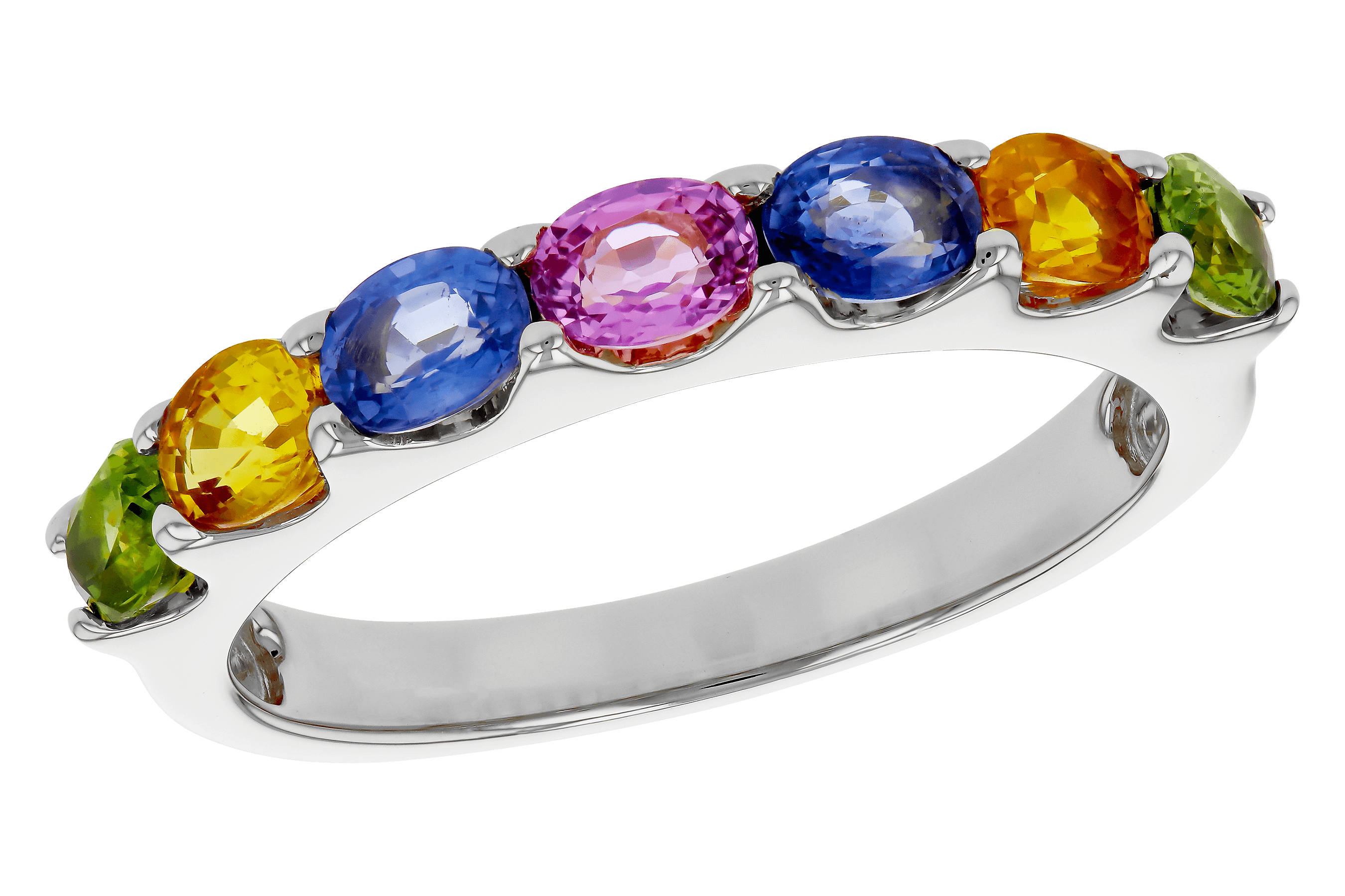 H283-85215: LDS WED RG 1.54 TW MULTI-COLOR SAPPHIRE