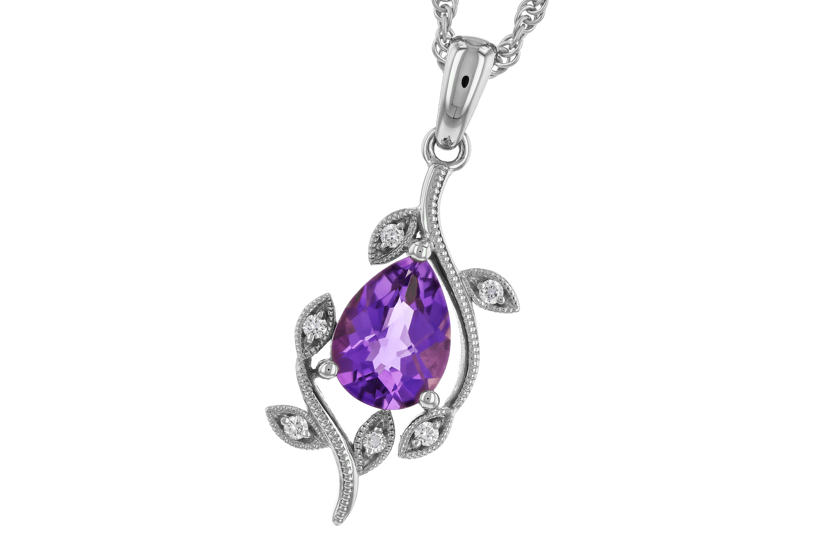 H283-85233: NECKLACE .88 AMETHYST .93 TGW (8x6MM AMY)
