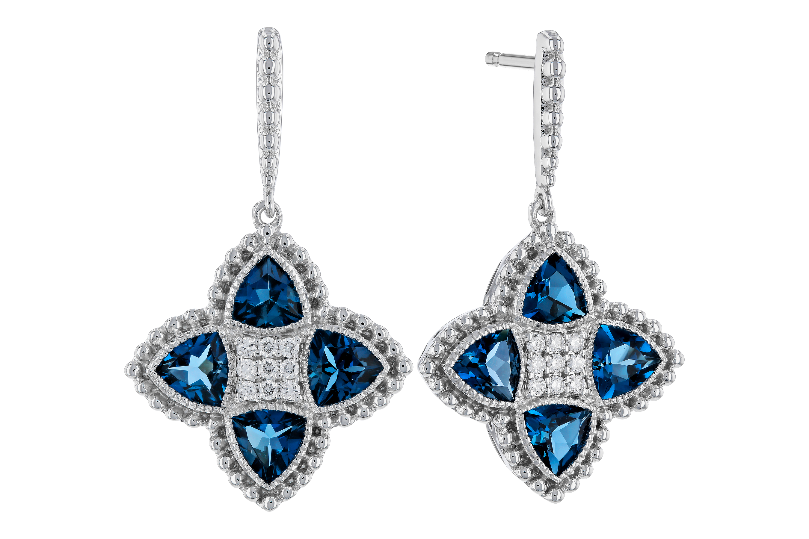 H283-87015: EARRINGS 1.73 LONDON BLUE TOPAZ 1.82 TGW