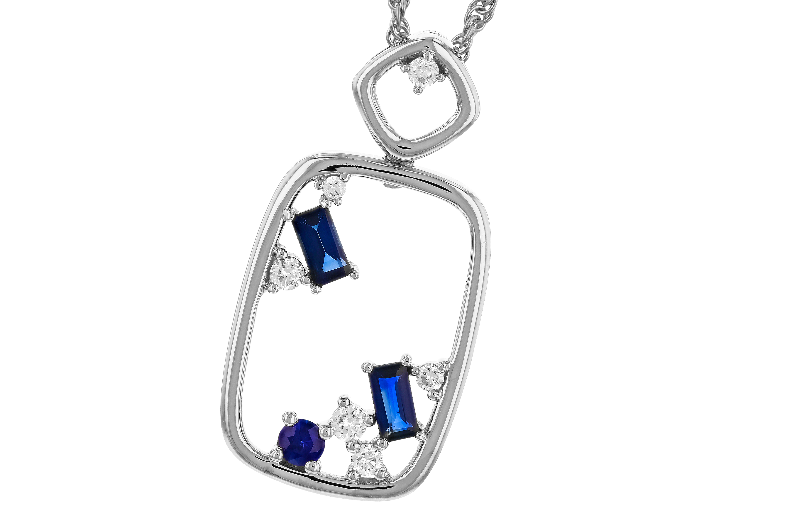 H283-87952: NECKLACE .35 TW SAPPHIRE .46 TGW