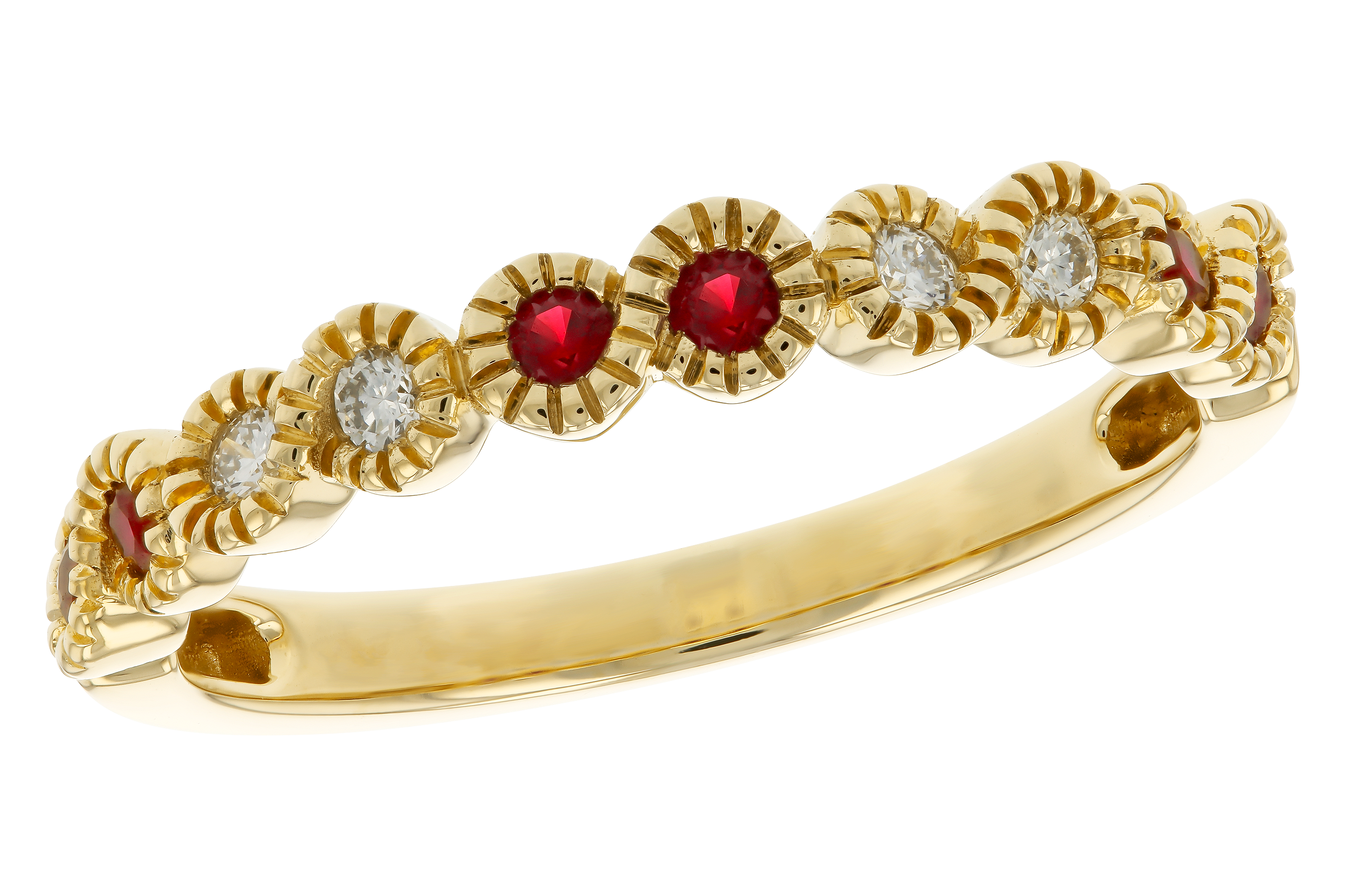 H283-88888: LDS WED RG .16 TW RUBY .25 TGW