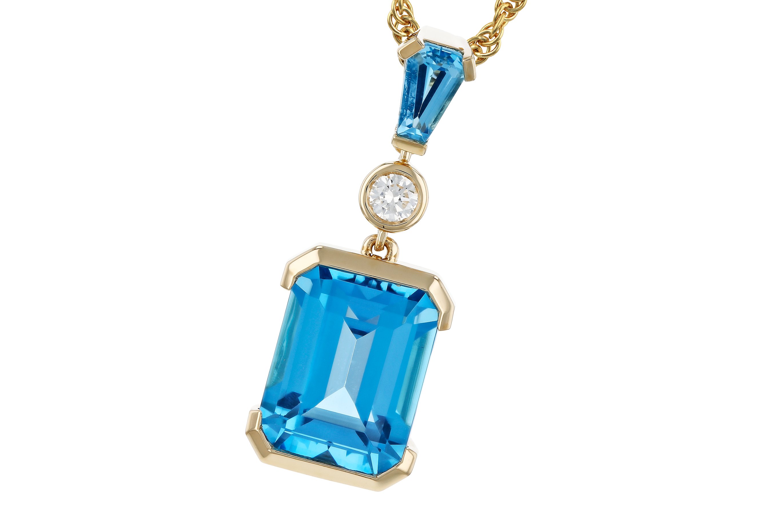 H283-89770: NECKLACE 3.05 BLUE TOPAZ TW 3.10 TGW
