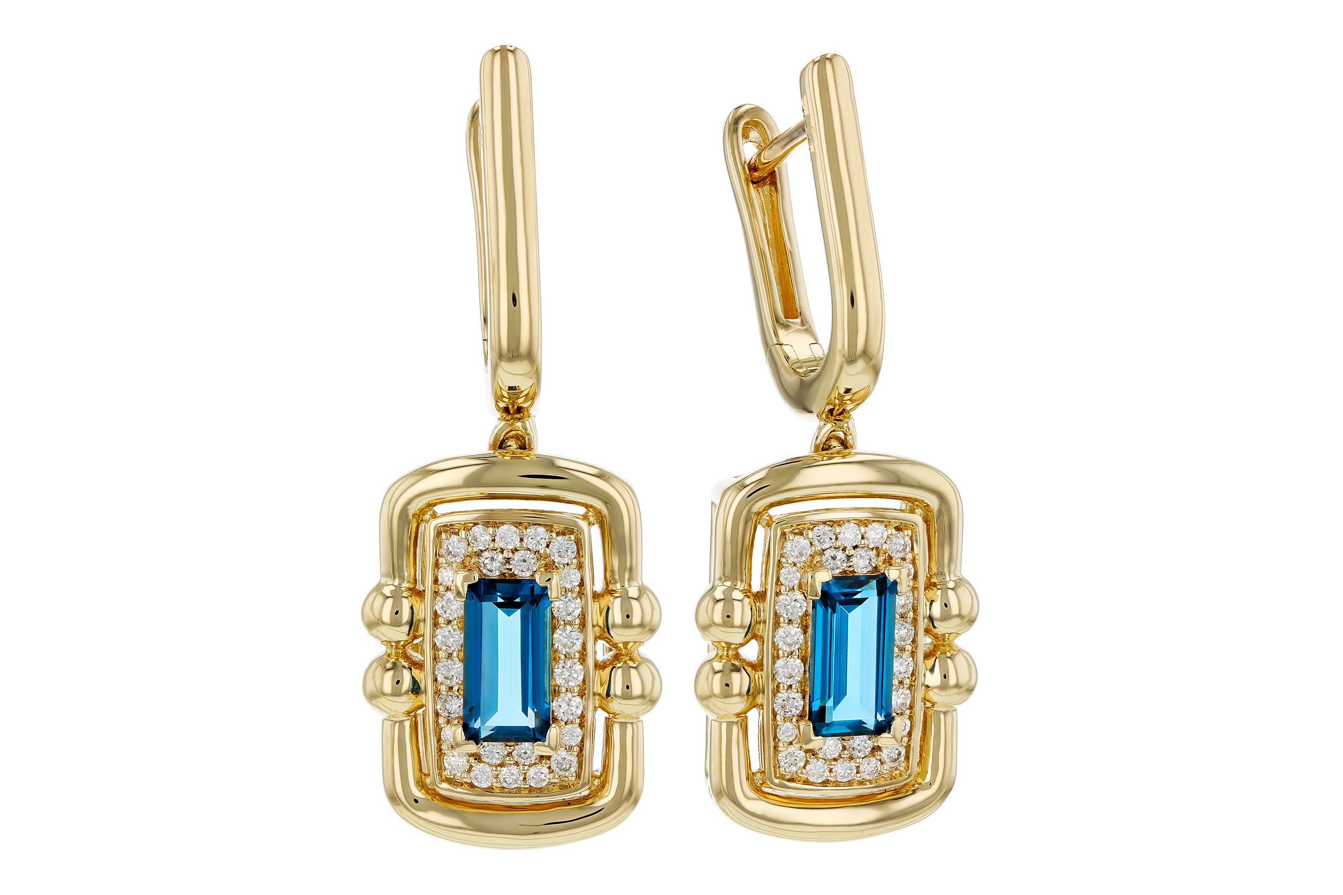 H284-73415: EARR .82 TW LONDON BLUE TOPAZ 1.00 TGW (6x3MM LBT)