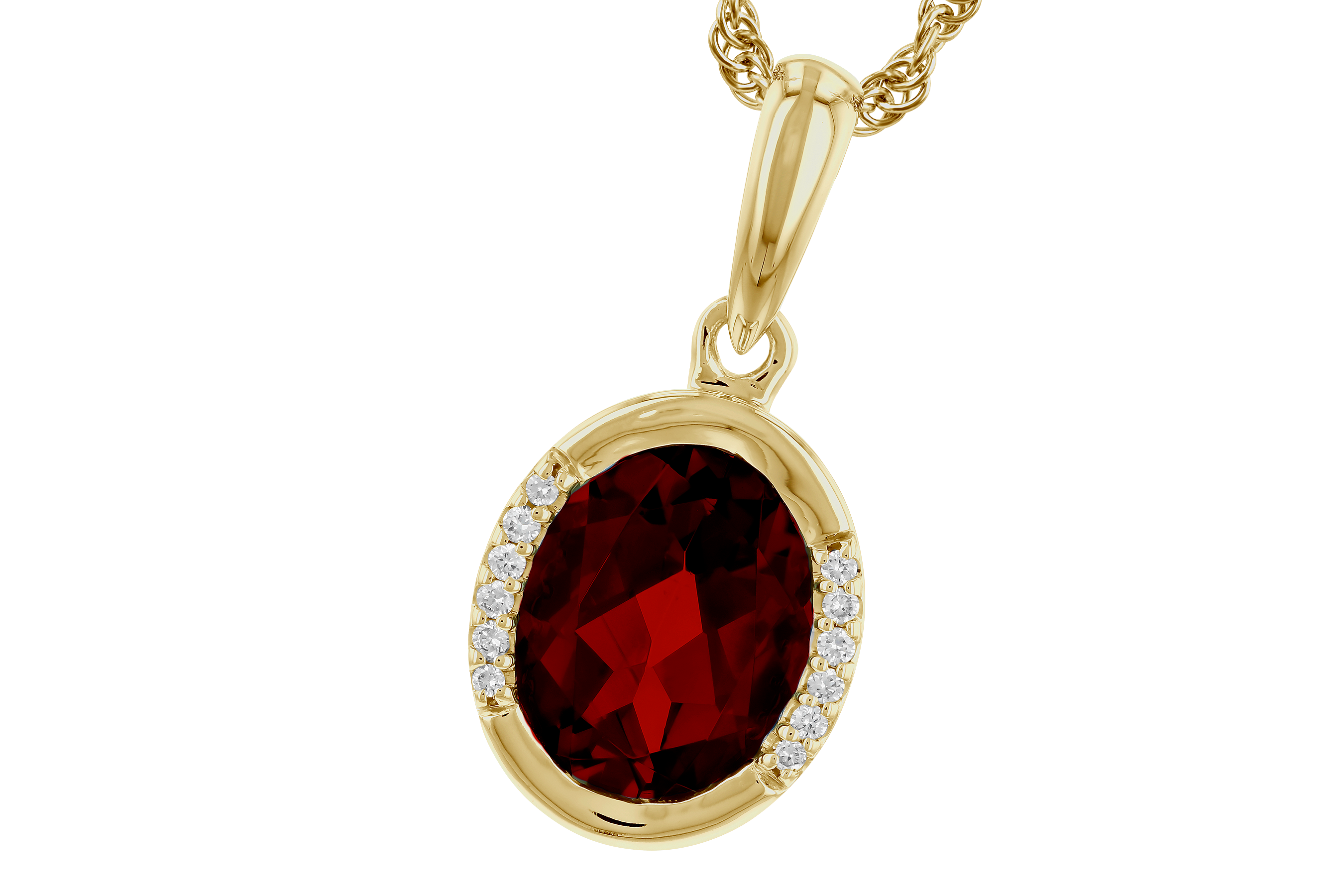 H284-74324: NECKLACE 2.02 TW GARNET 2.05 TGW (9x7 GAR)