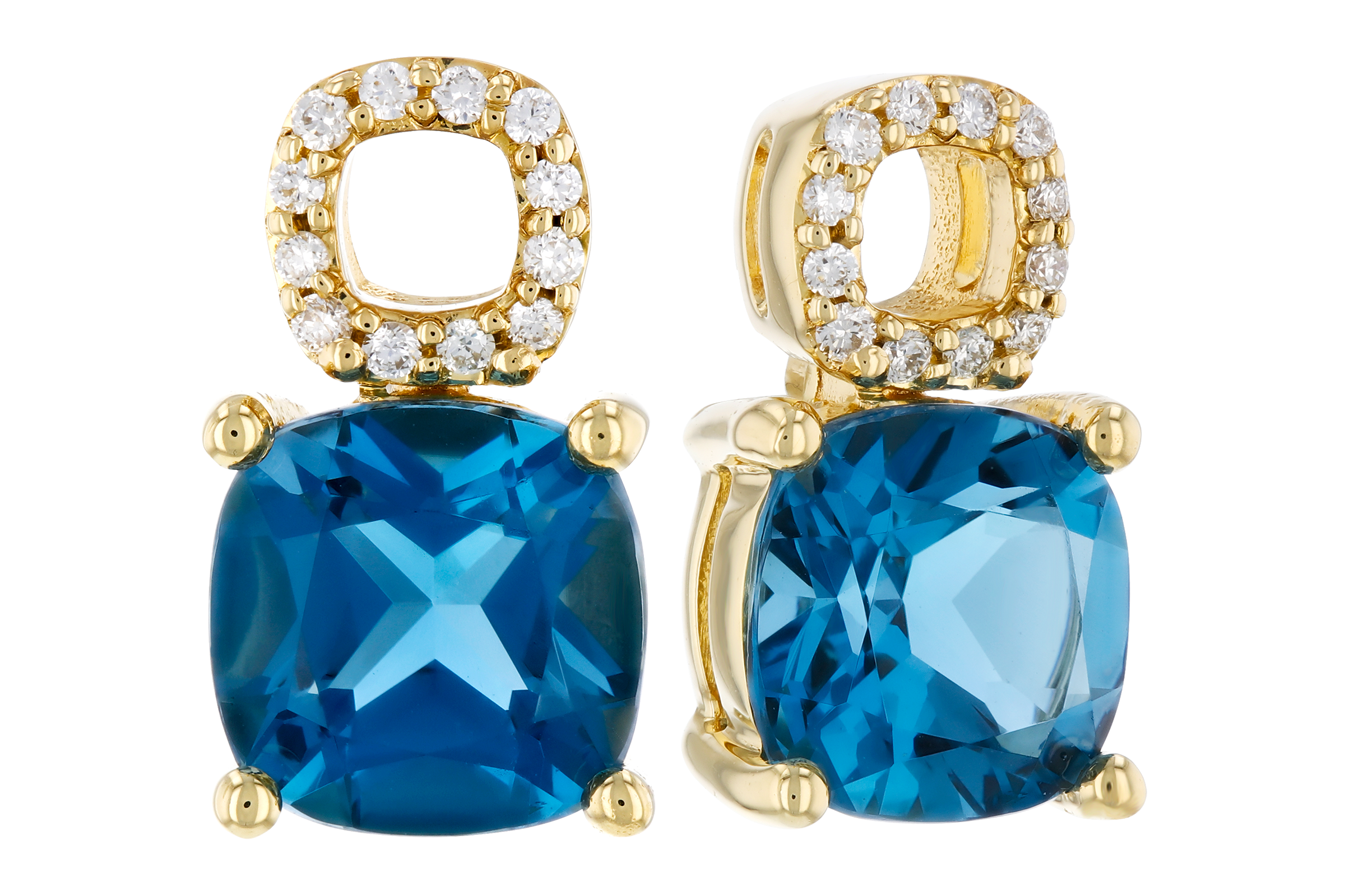 H284-75233: EARR 1.92 TW LONDON BLUE TOPAZ 1.98 TGW (6MM LBT)