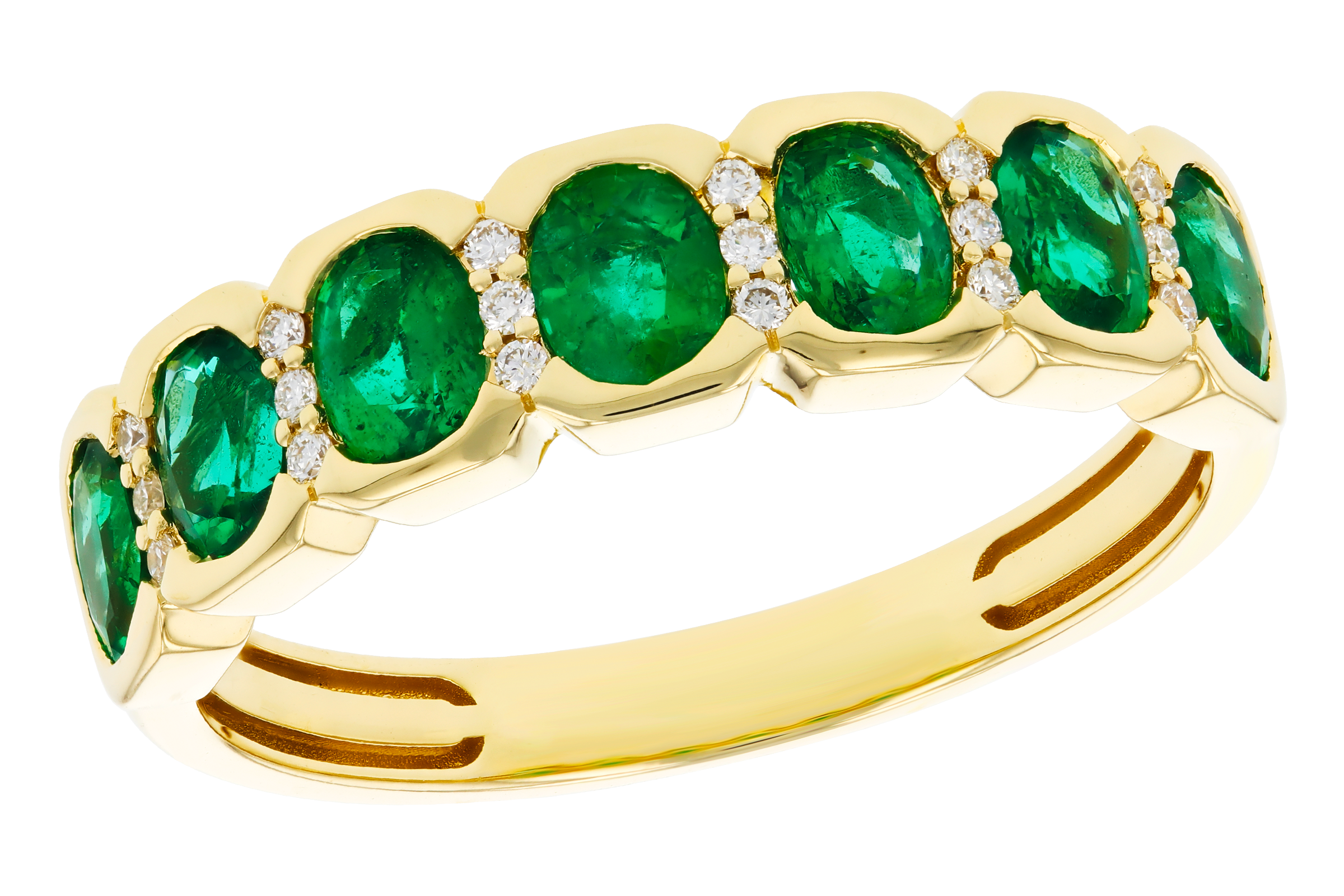 H284-75261: LDS WED RG 1.15 TW EMERALD 1.22 TGW