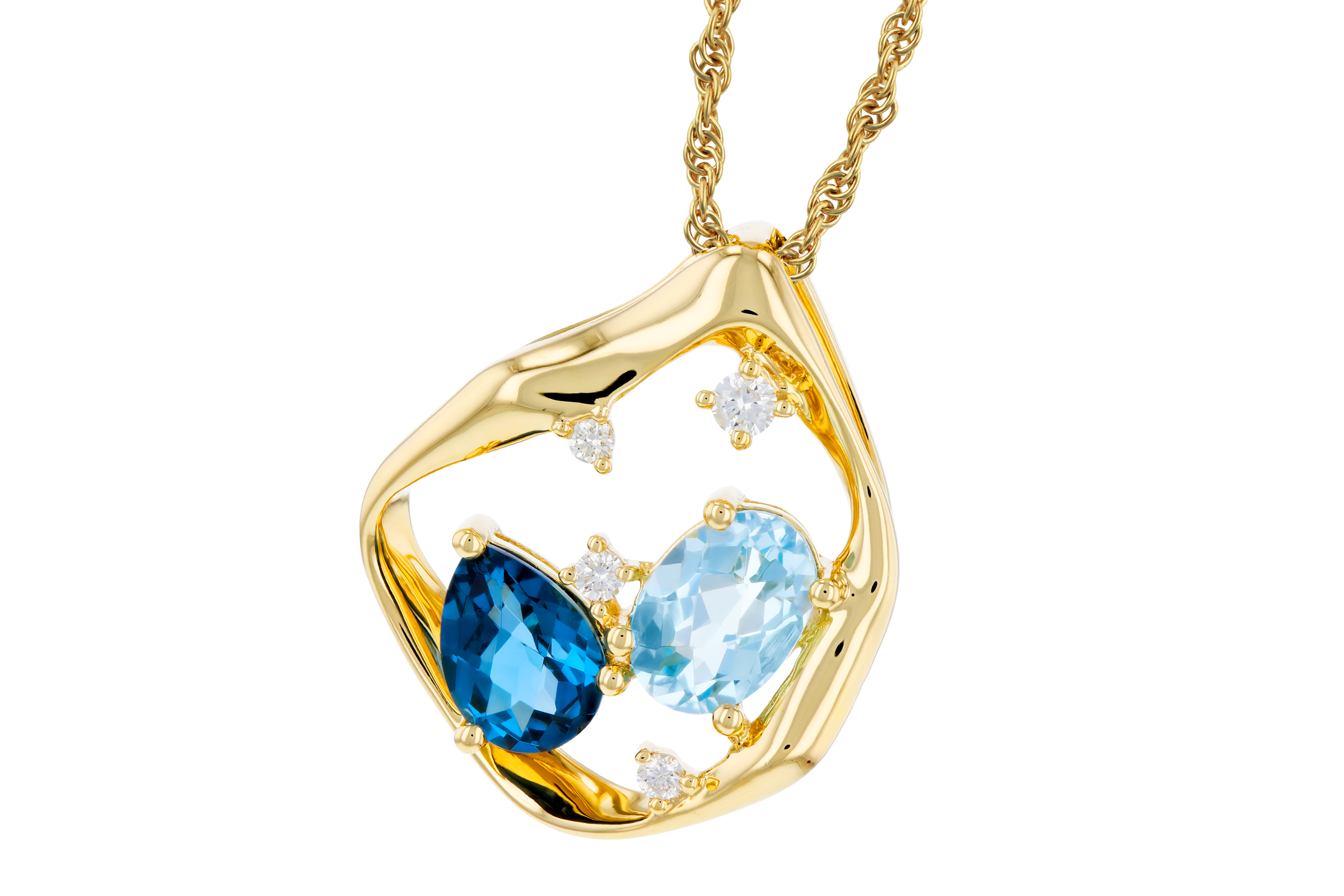 H284-76106: NECKLACE 1.60 TW BLUE TOPAZ 1.67 TGW (7x5MM BT)