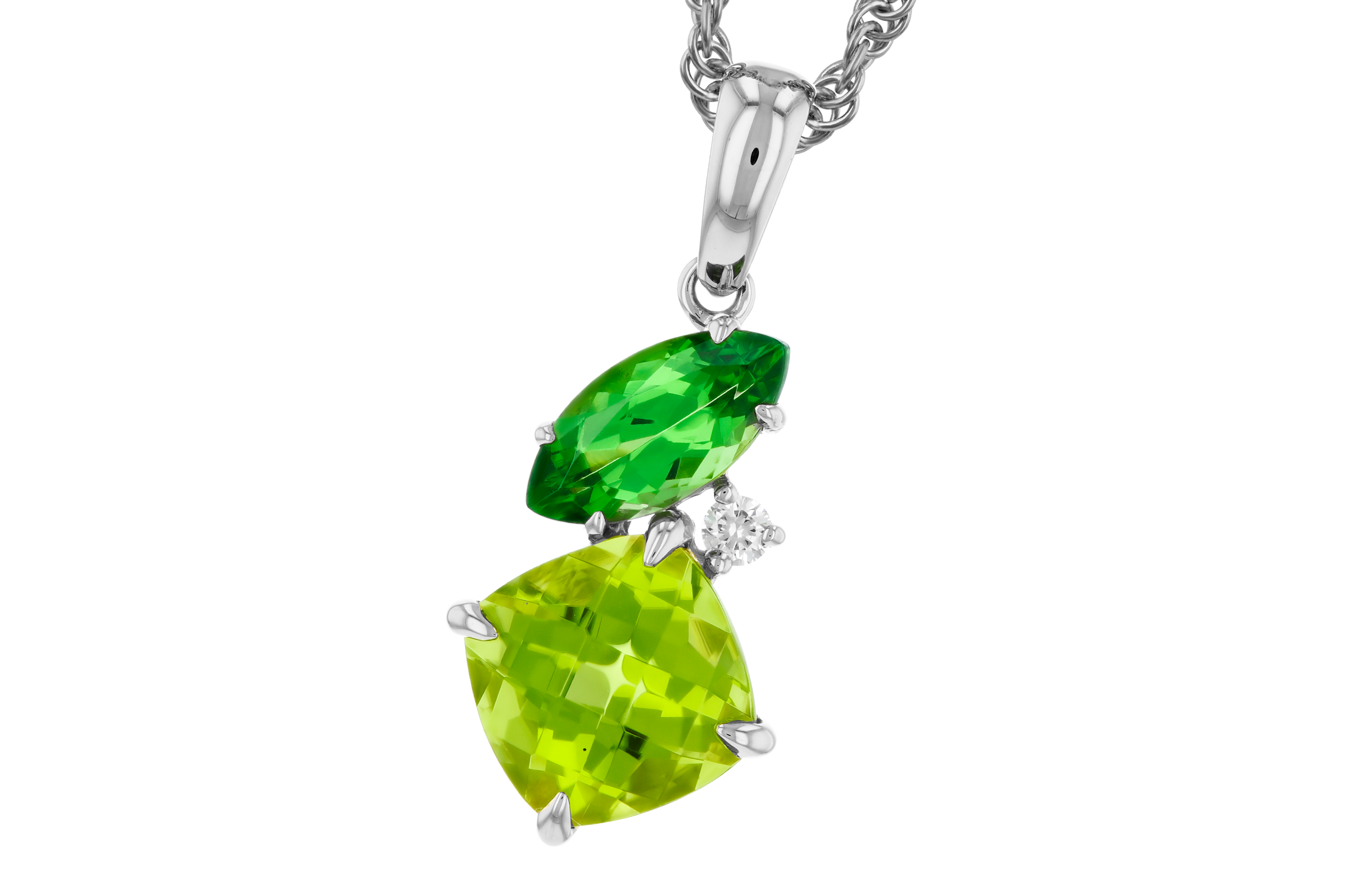 H284-76115: NECKLACE 1.97 TW SEMI-PREC (PER,TSAV) 2.00 TGW