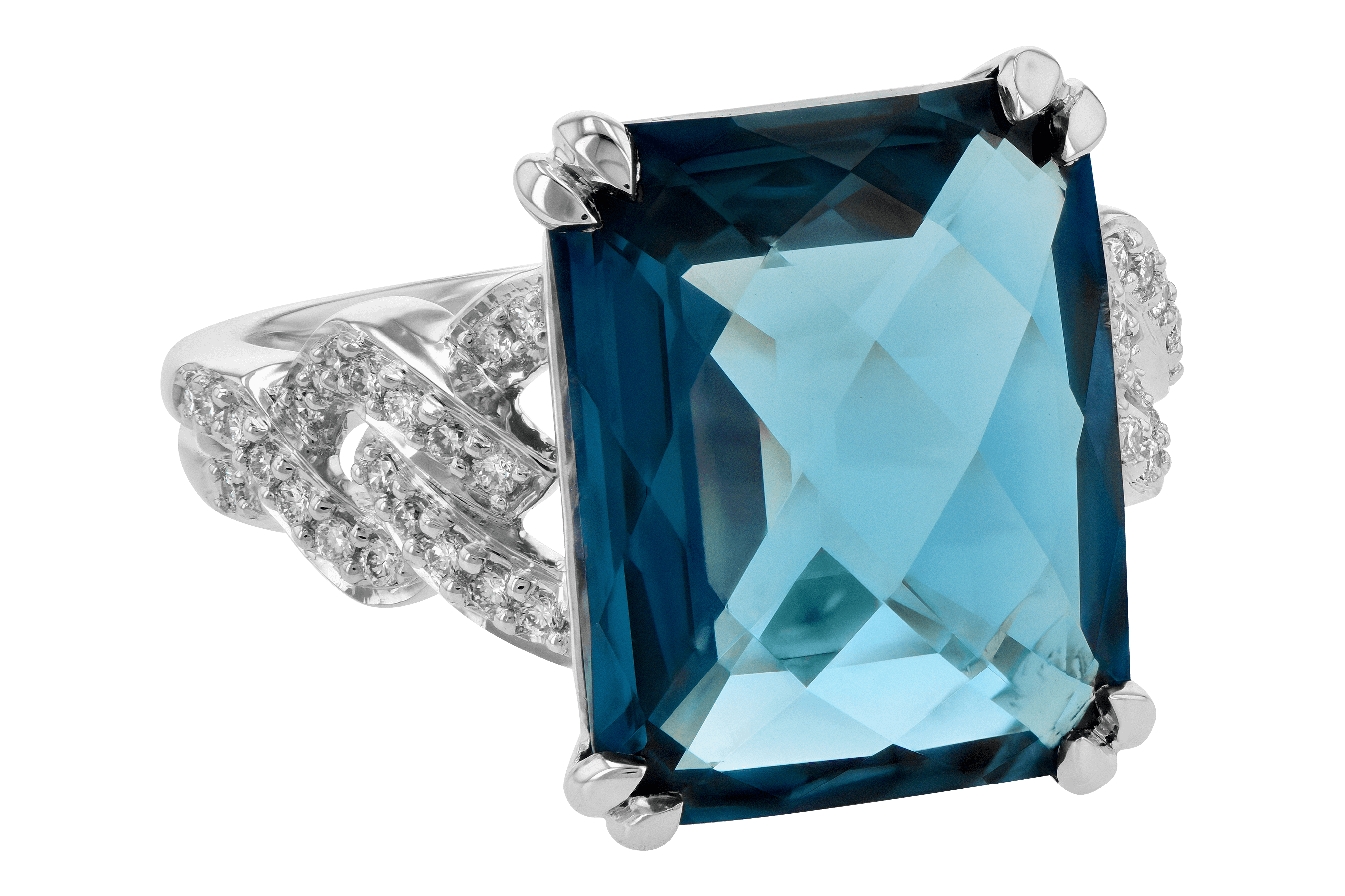 K199-27979: LDS RG 9.40 LONDON BLUE TOPAZ 9.60 TGW (15x12MM)