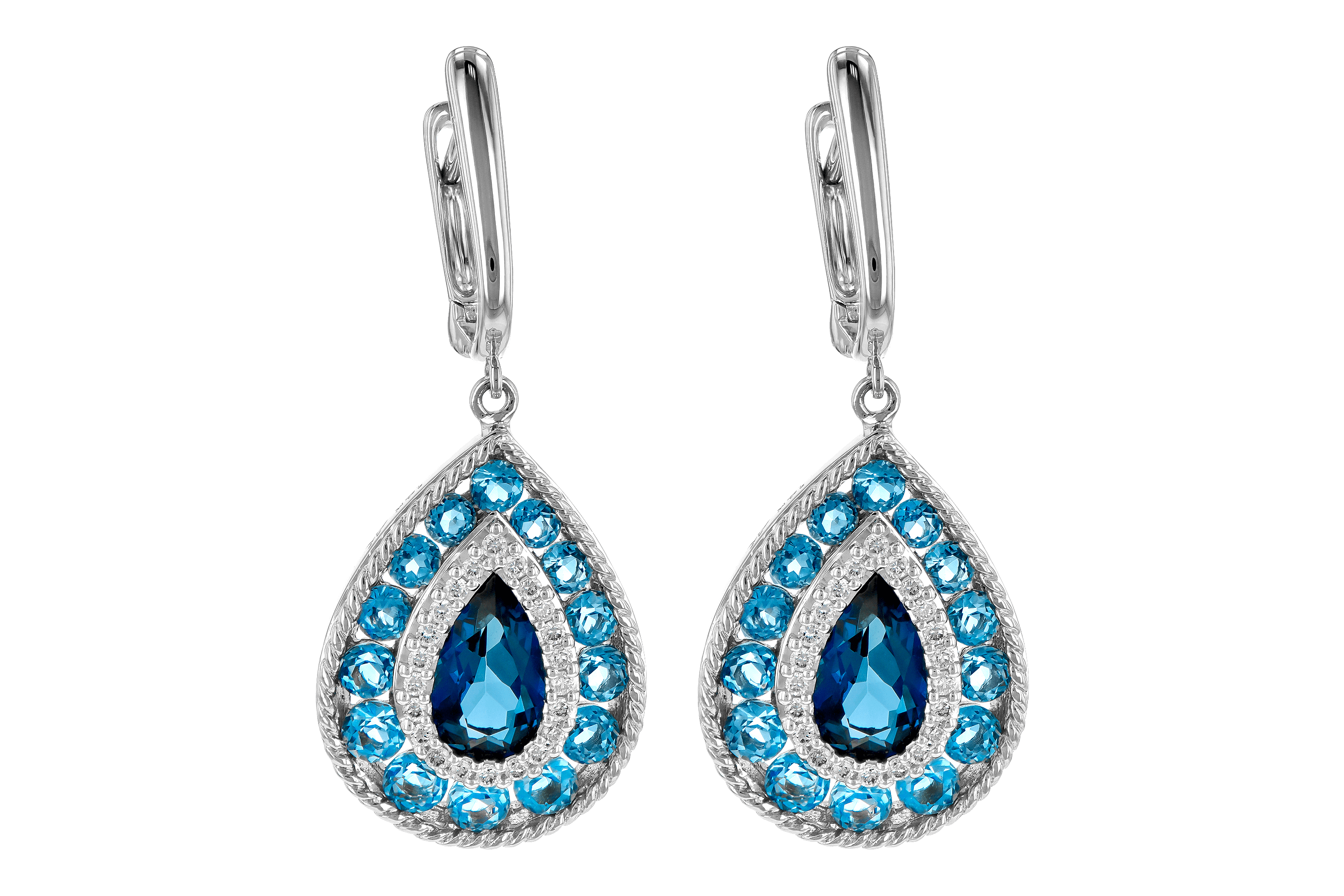 K199-31615: EARR 3.15 TW BLUE TOPAZ 3.32 TGW