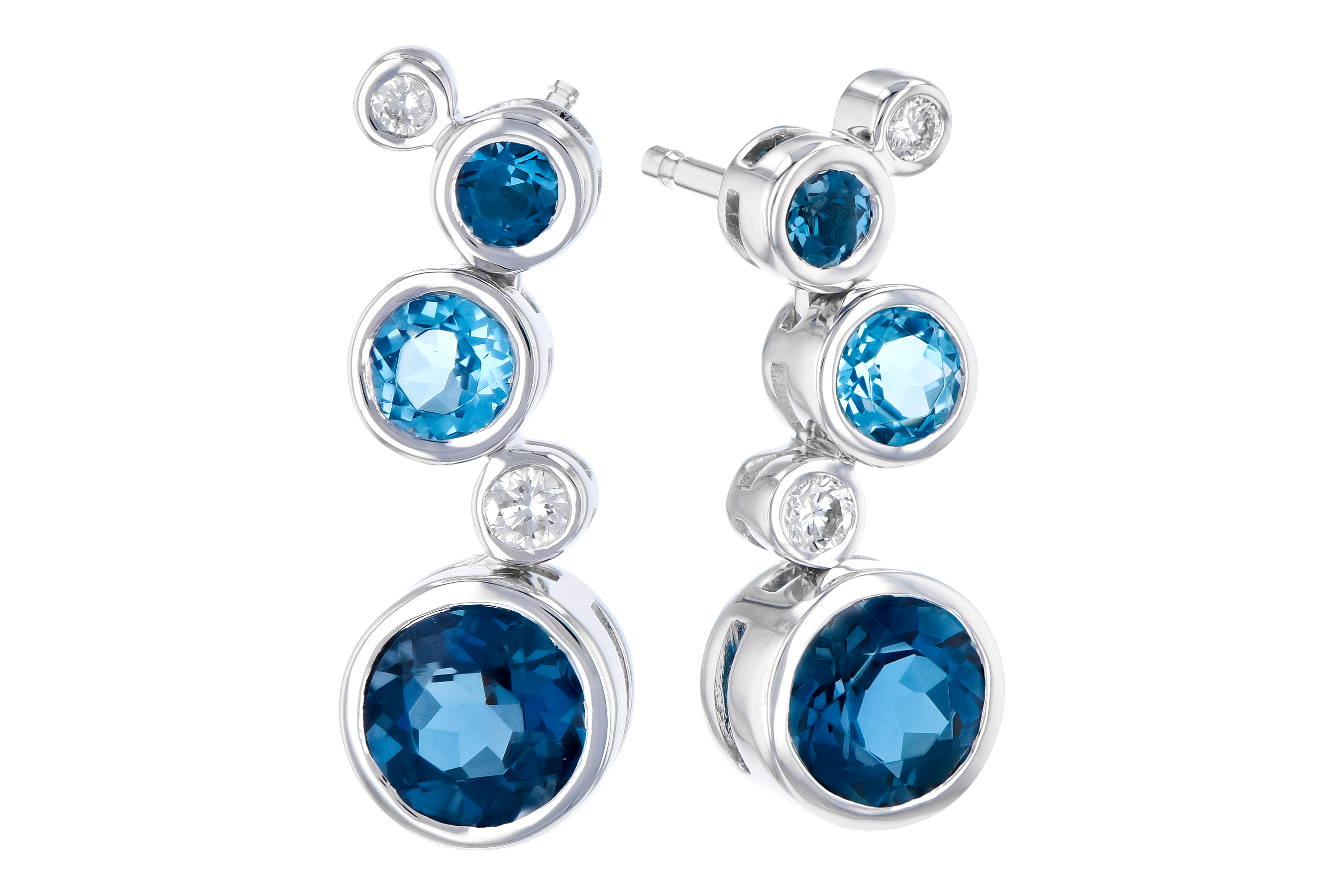 K282-07079: EARR 2.27 BLUE TOPAZ 2.40 TGW