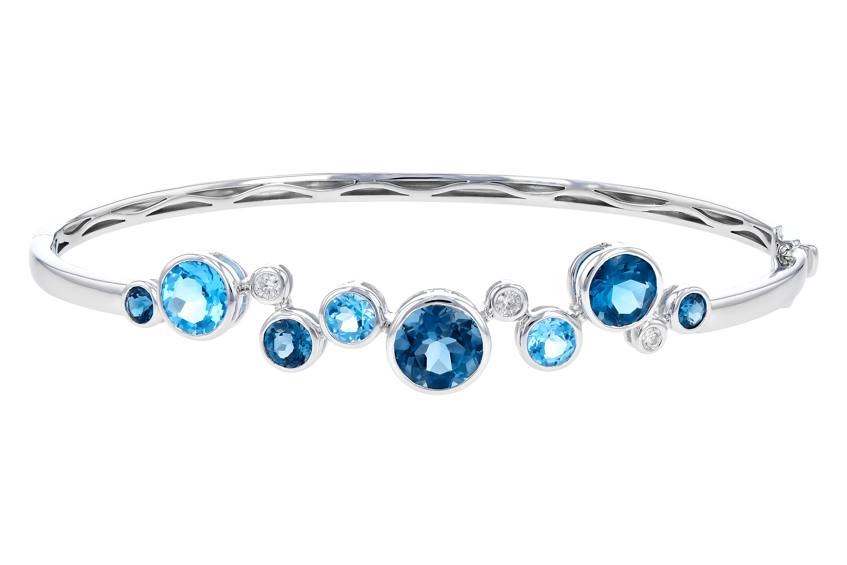 K282-91579: BANGLE 3.95 TW BLUE TOPAZ 4.06 TGW