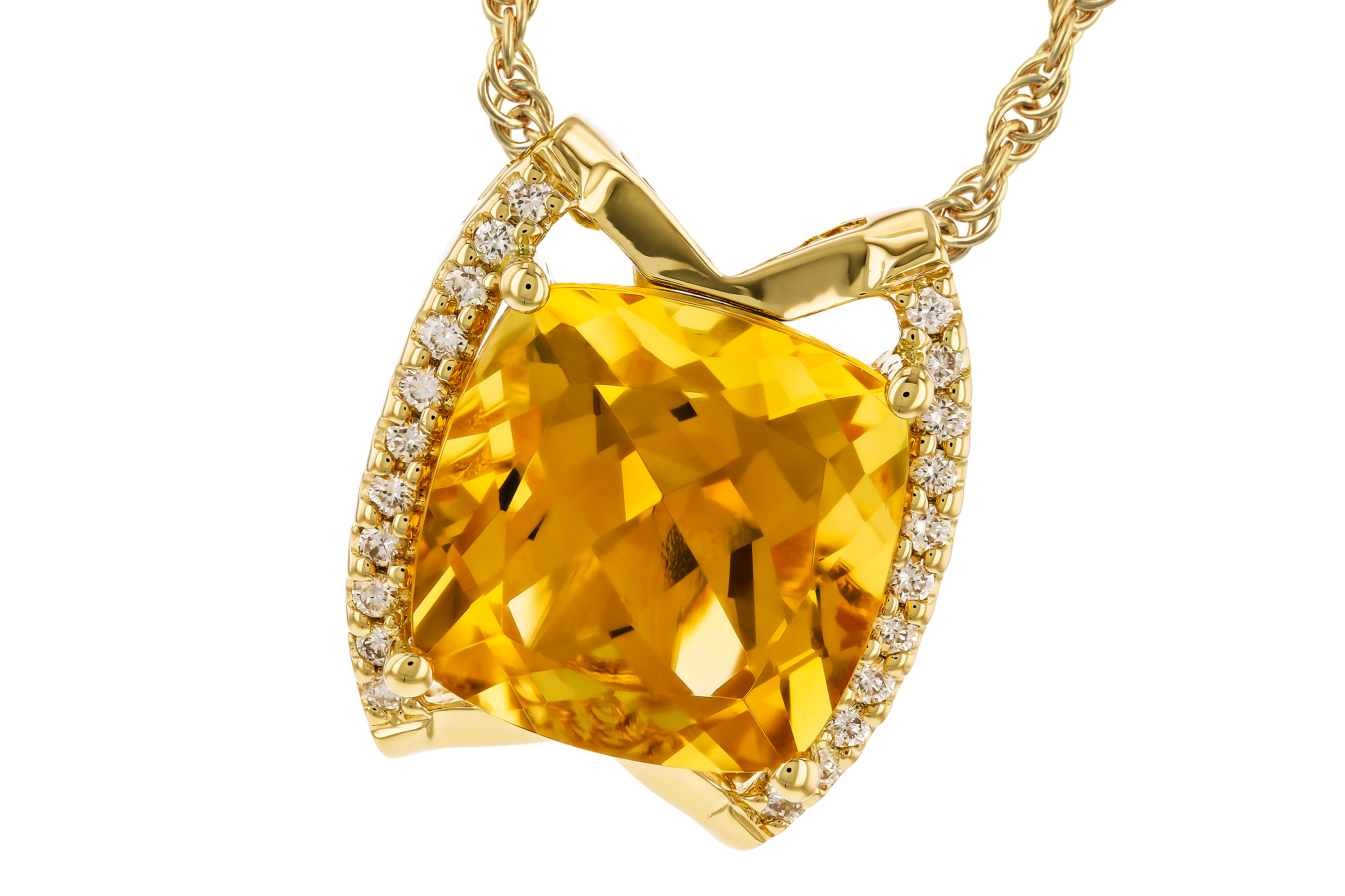 K282-96179: NECKLACE 3.74 CITRINE 3.85 TGW (10MM CIT)