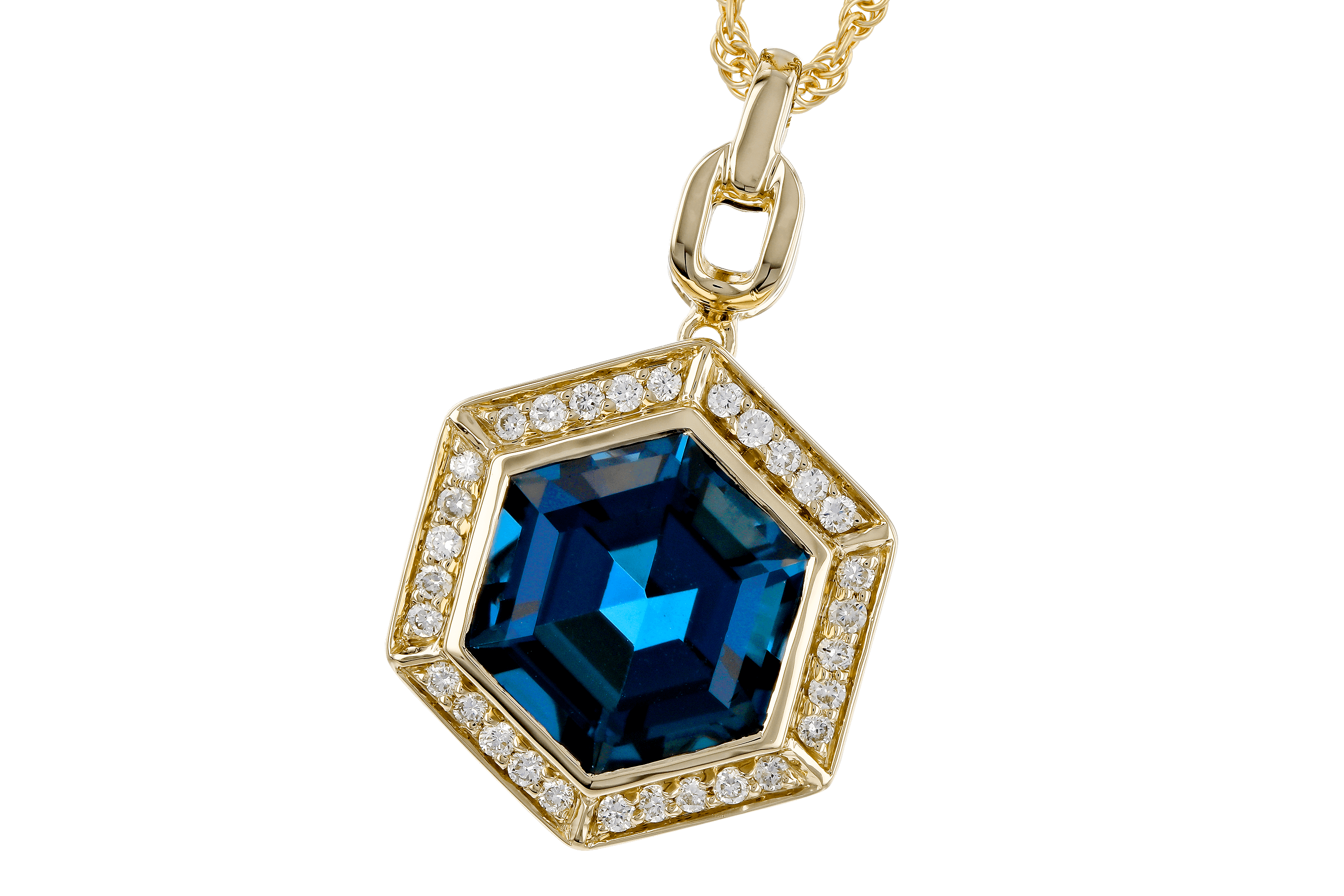 K283-84324: NECK 3.40 LONDON BLUE TOPAZ 3.55 TGW (9MM LBT)