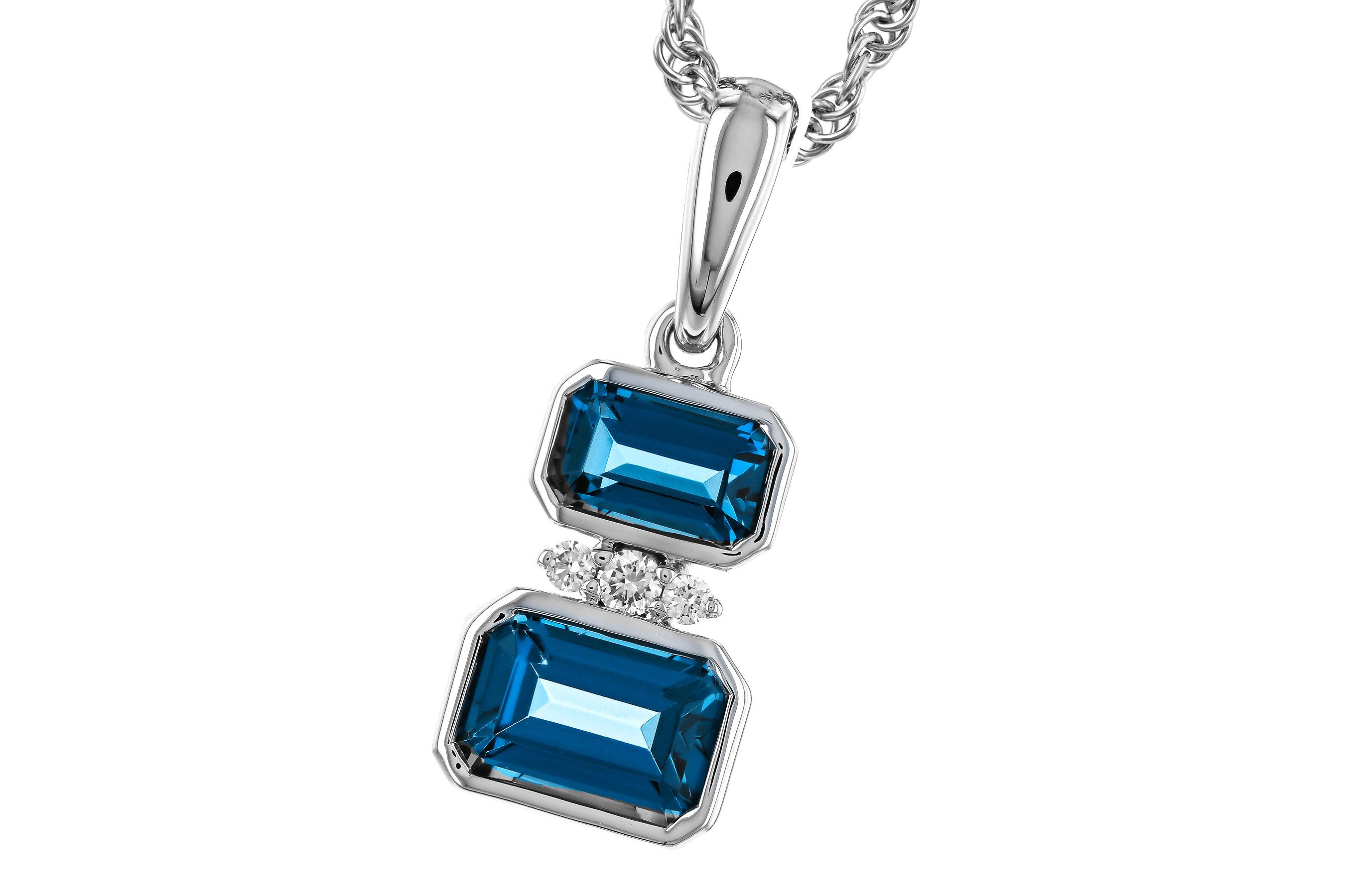 K283-84333: NECK .95 TW LONDON BLUE TOPAZ .98 TGW