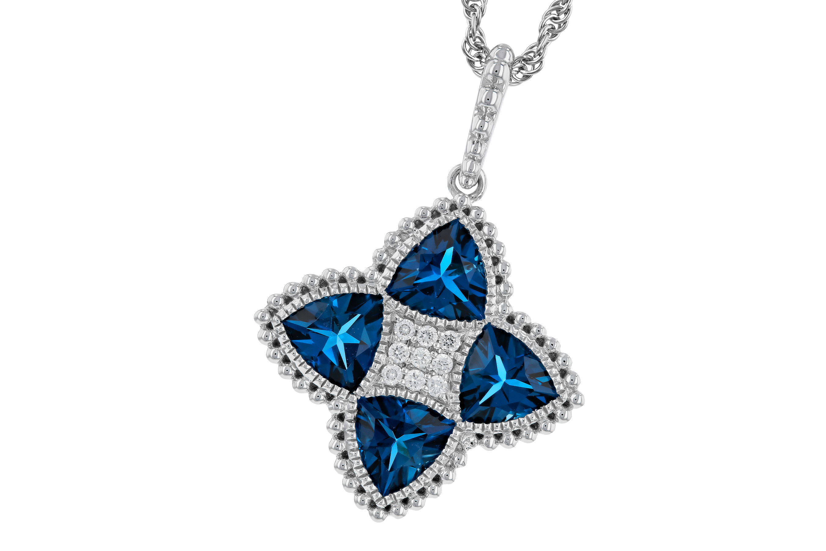 K283-87015: NECKLACE 2.79 LONDON BLUE TOPAZ 2.85 TGW