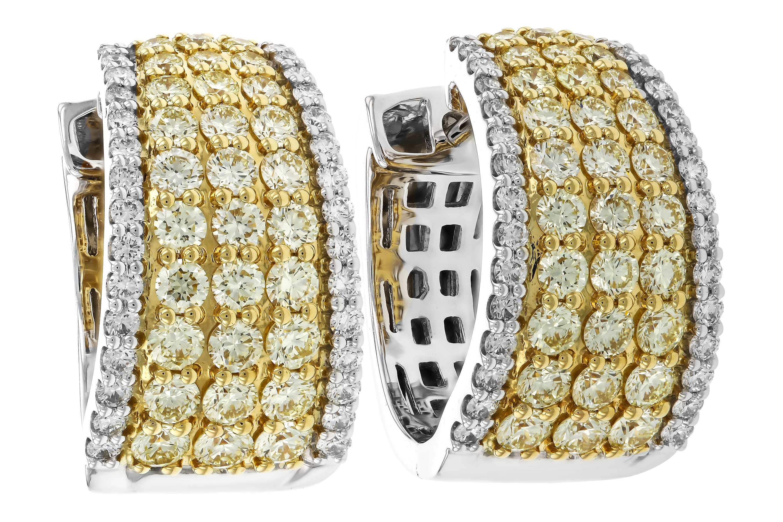 K283-87079: EARRINGS 1.52 YELLOW DIAS 1.96 TW