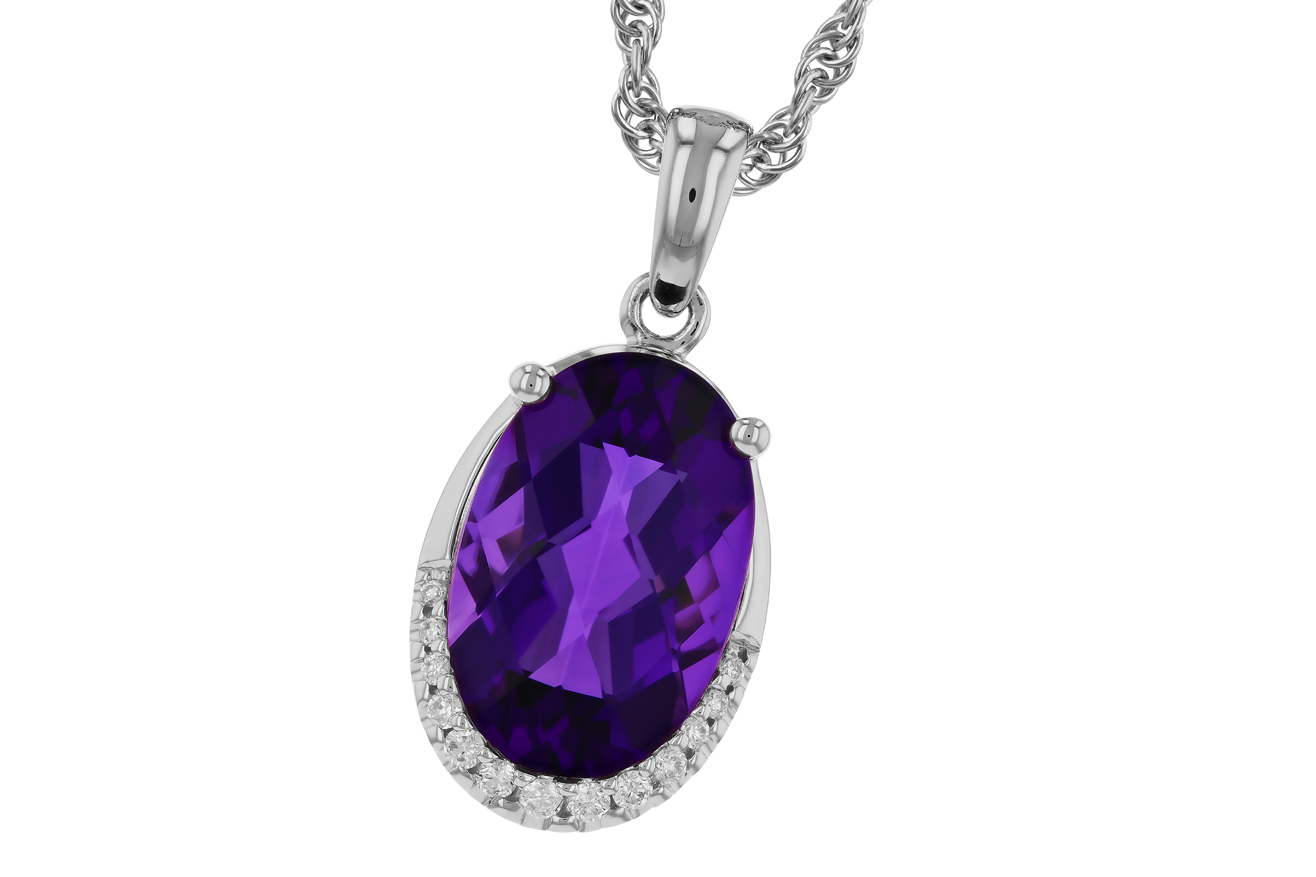 K283-90642: NECKLACE 2.70 AMETHYST 2.76 TGW (12x8MM OV)
