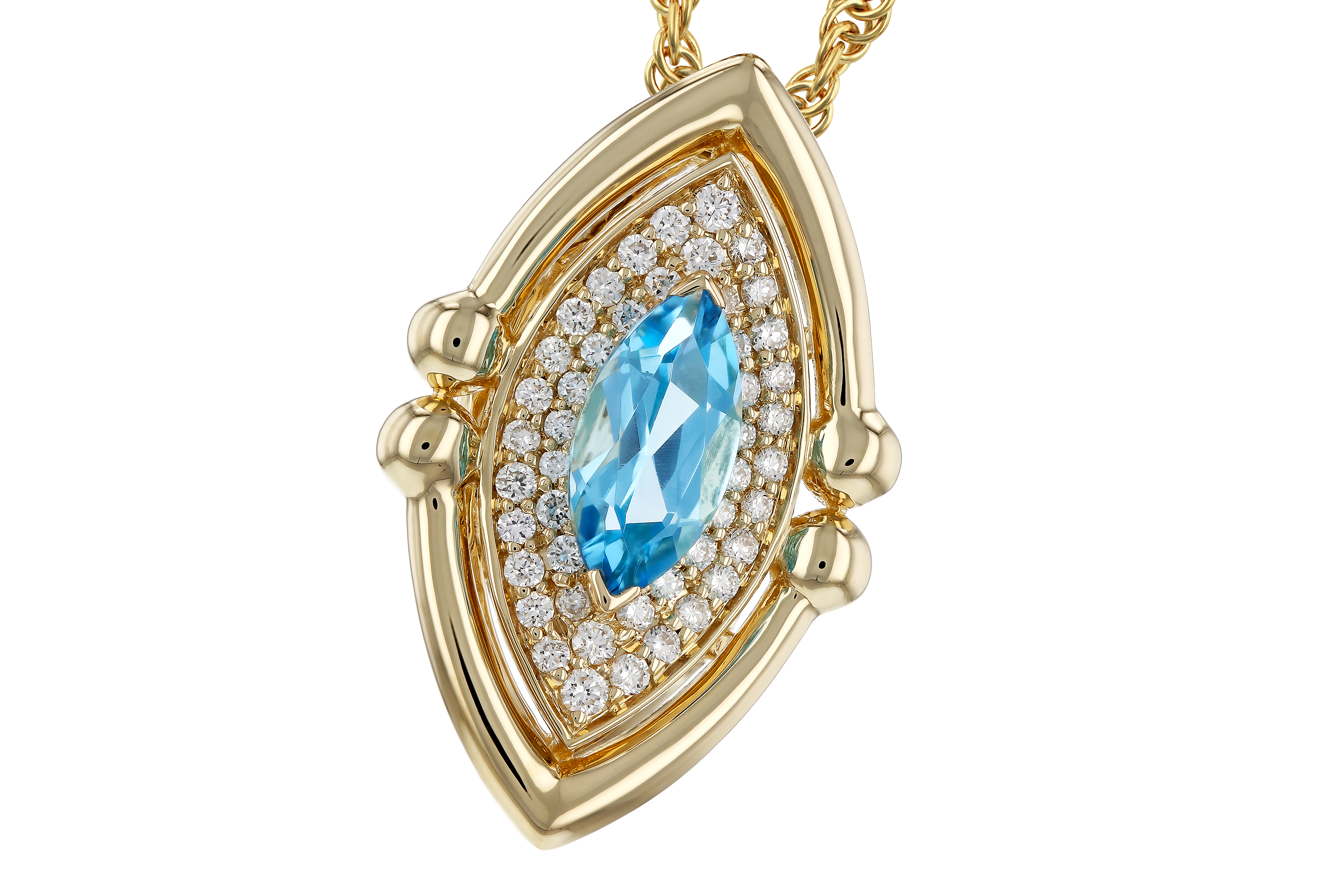 K283-90661: NECKLACE .54 BLUE TOPAZ .70 TGW (8x4MM BT)