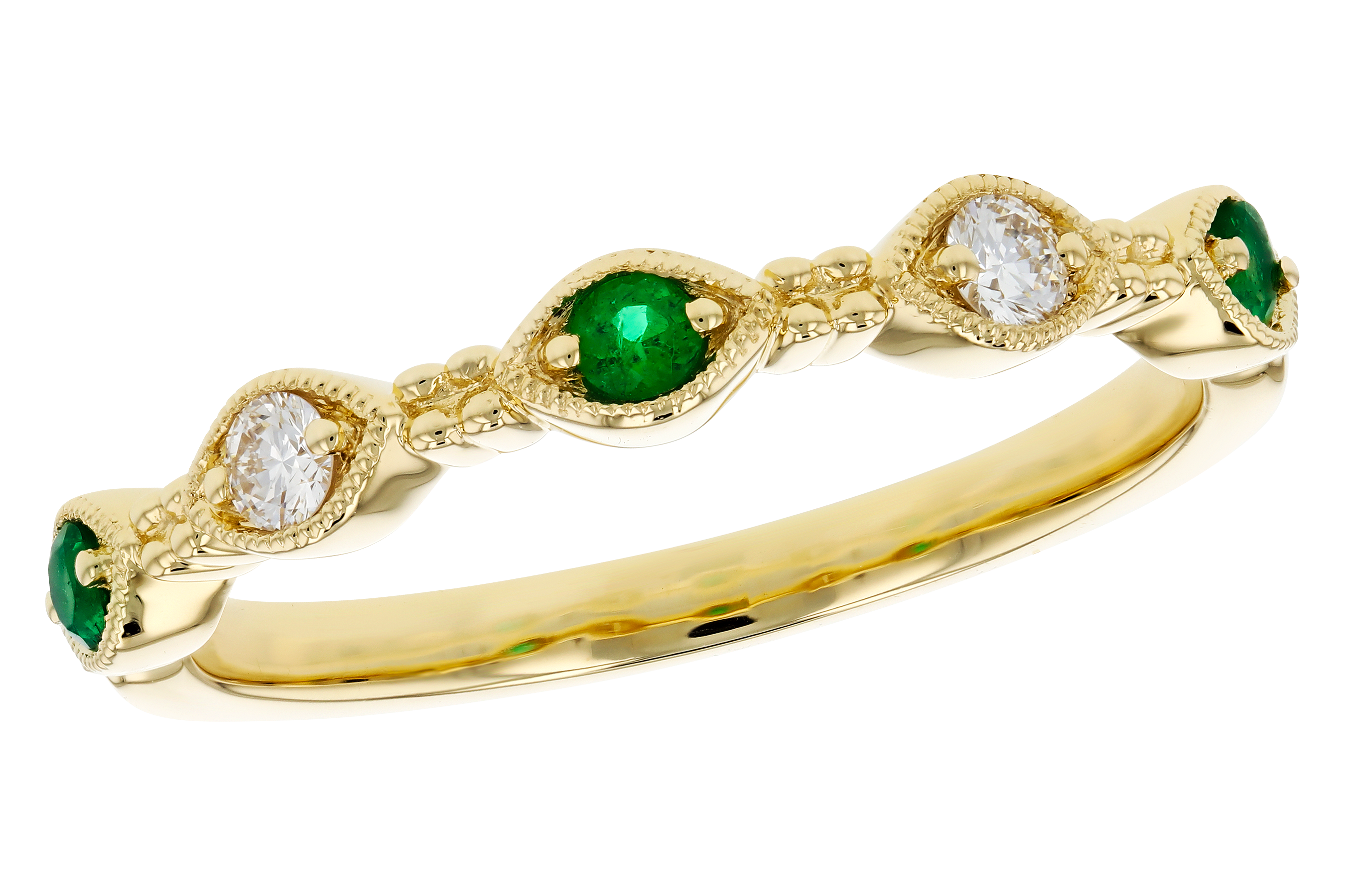 K284-73442: LDS WED RG .10 TW EMERALD .19 TGW