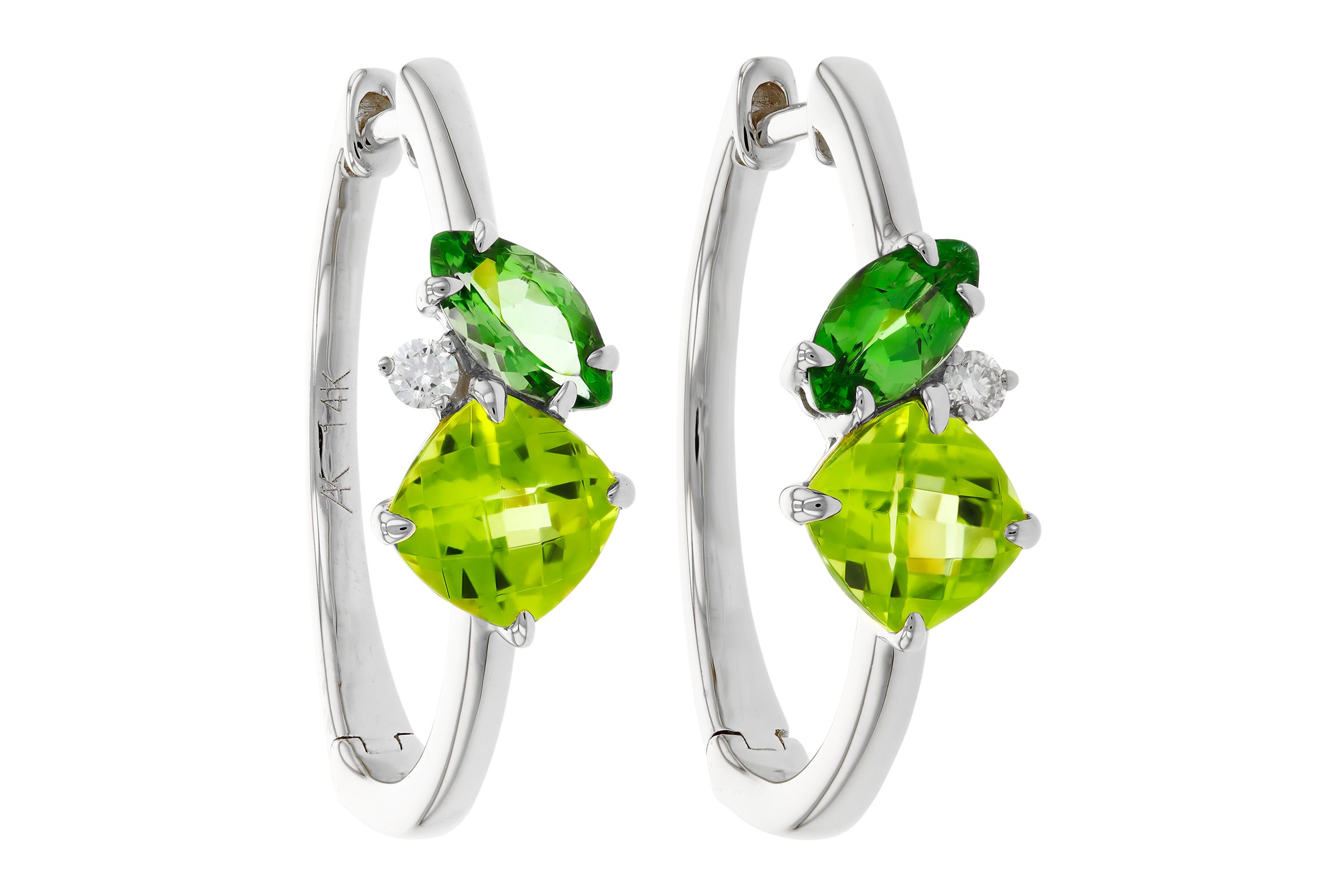 K284-75197: EARRINGS 1.69 TW SEMI-PREC (PER,TSAV) 1.73 TGW