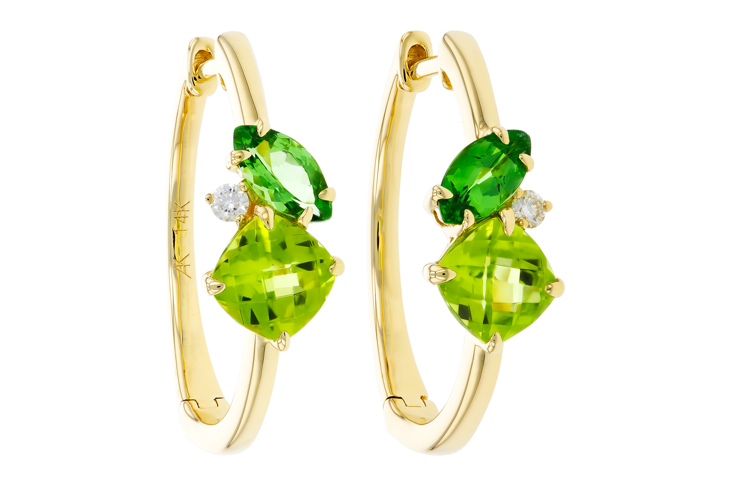 K284-75197: EARRINGS 1.69 TW SEMI-PREC (PER,TSAV) 1.73 TGW
