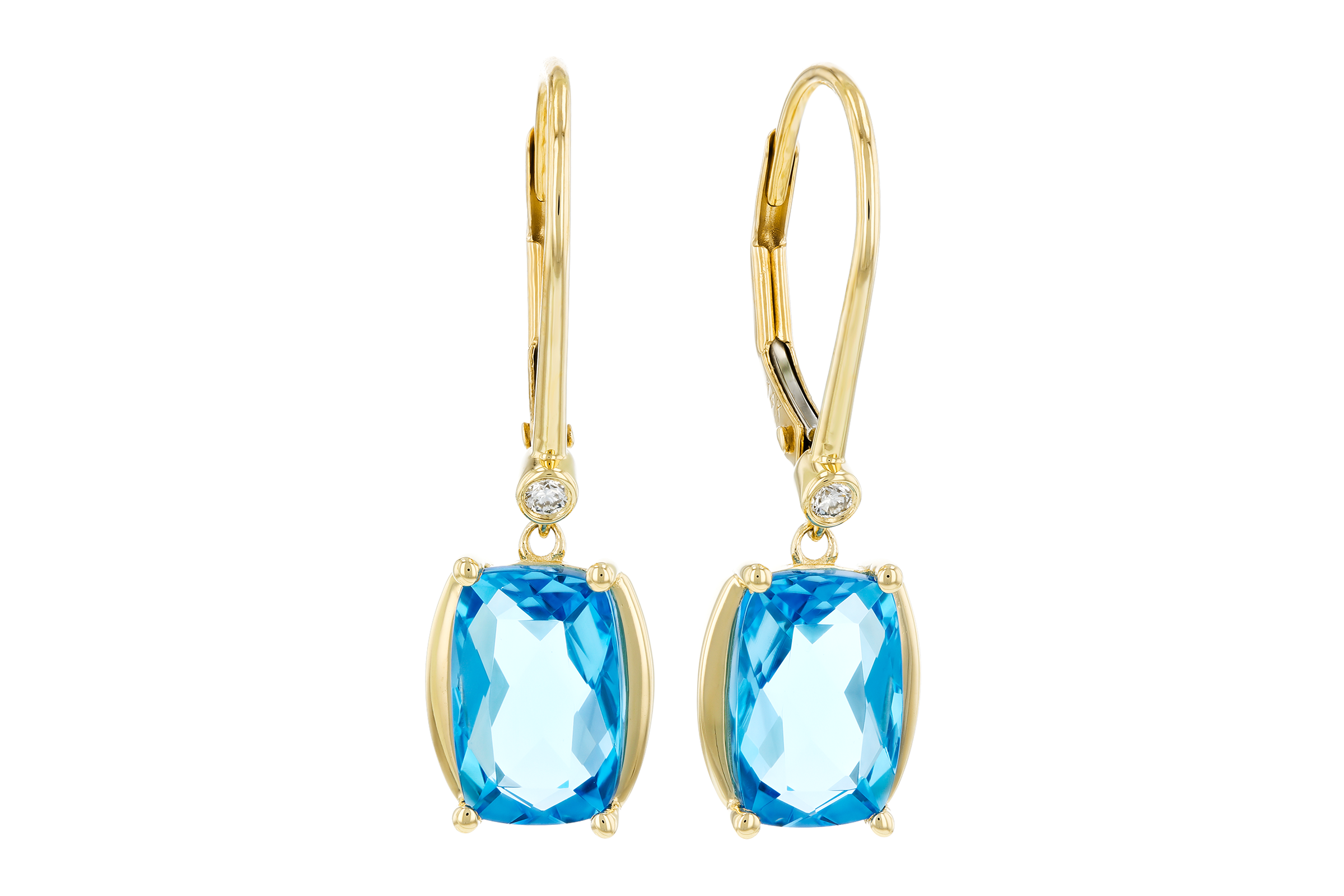 K284-75206: EARRINGS 3.82 TW BLUE TOPAZ 3.85 TGW (9x6MM BT)
