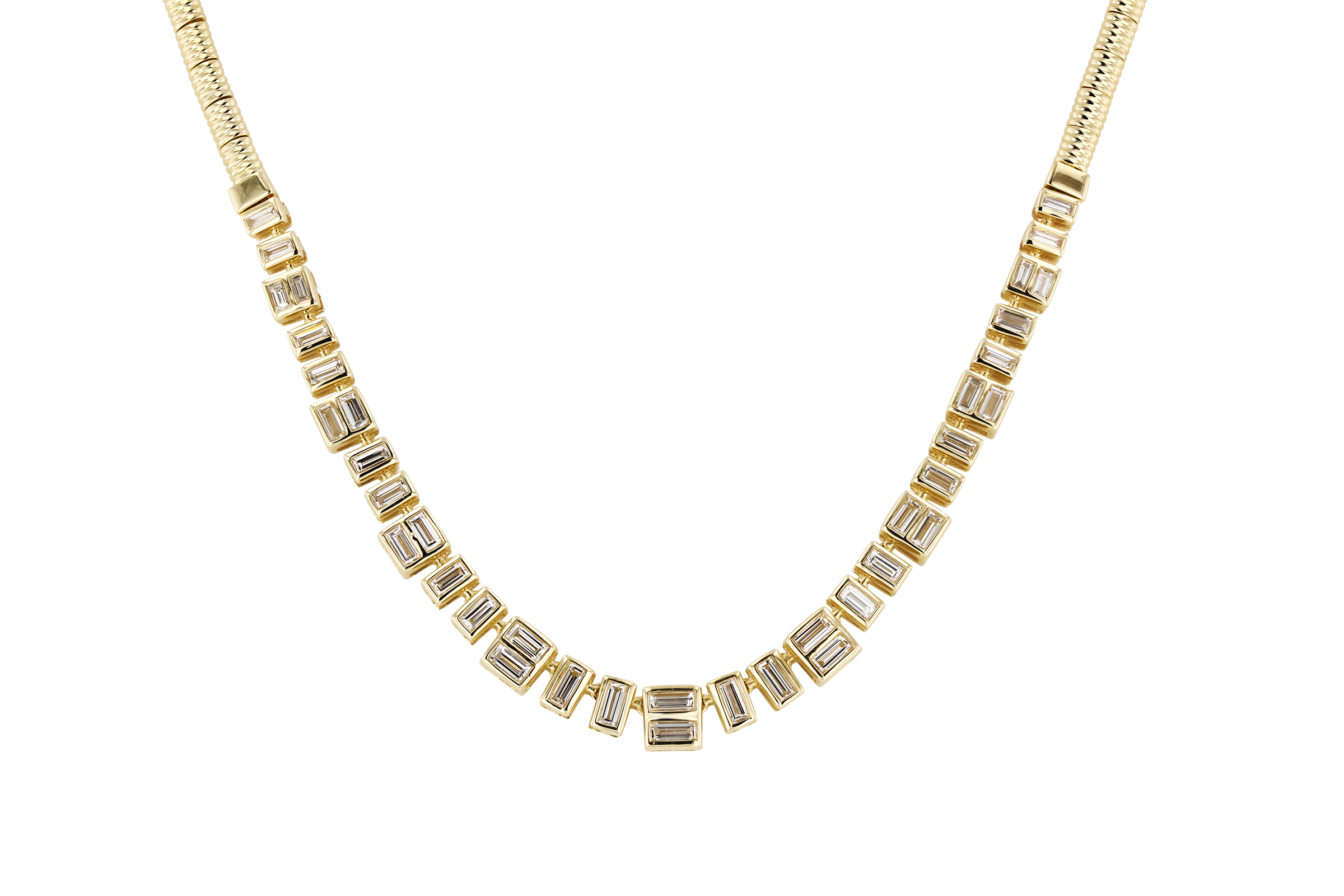 K284-75224: NECKLACE 1.80 TW BAGUETTES (17")