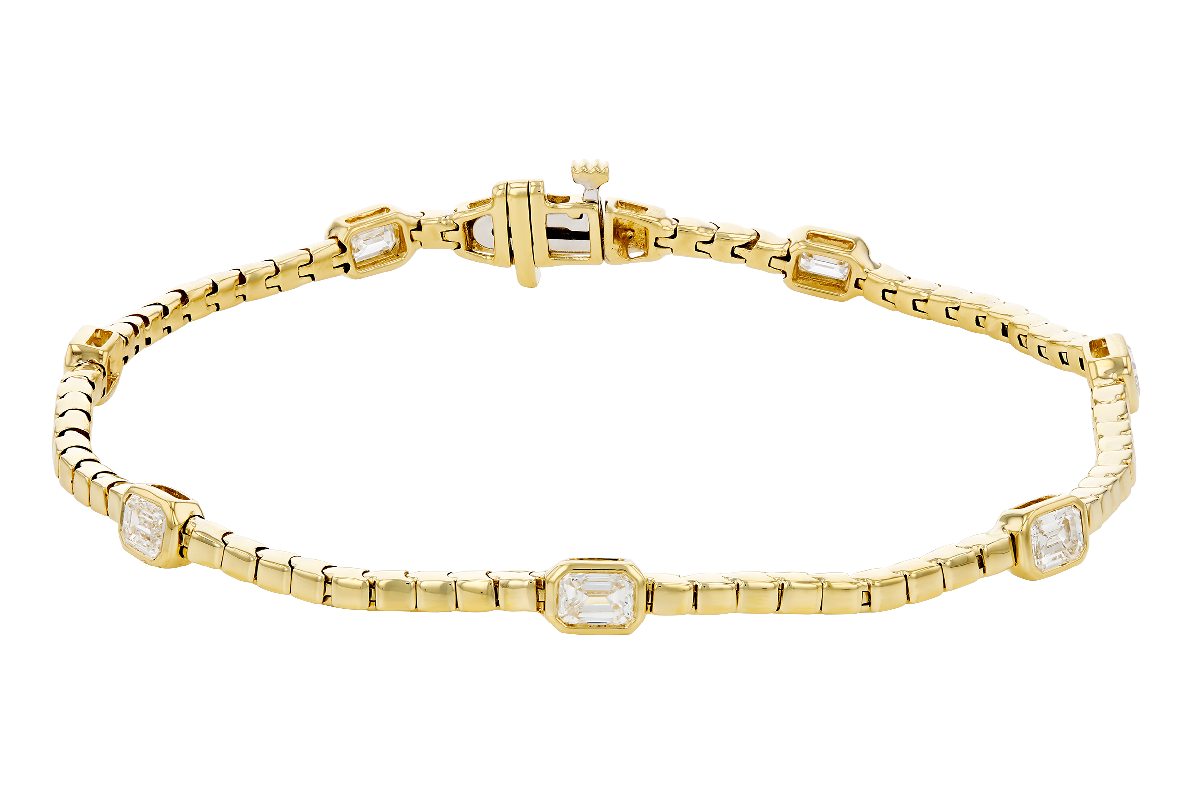 K284-75242: BRACELET 1.32 TW EMERALD CUT DIA (7")