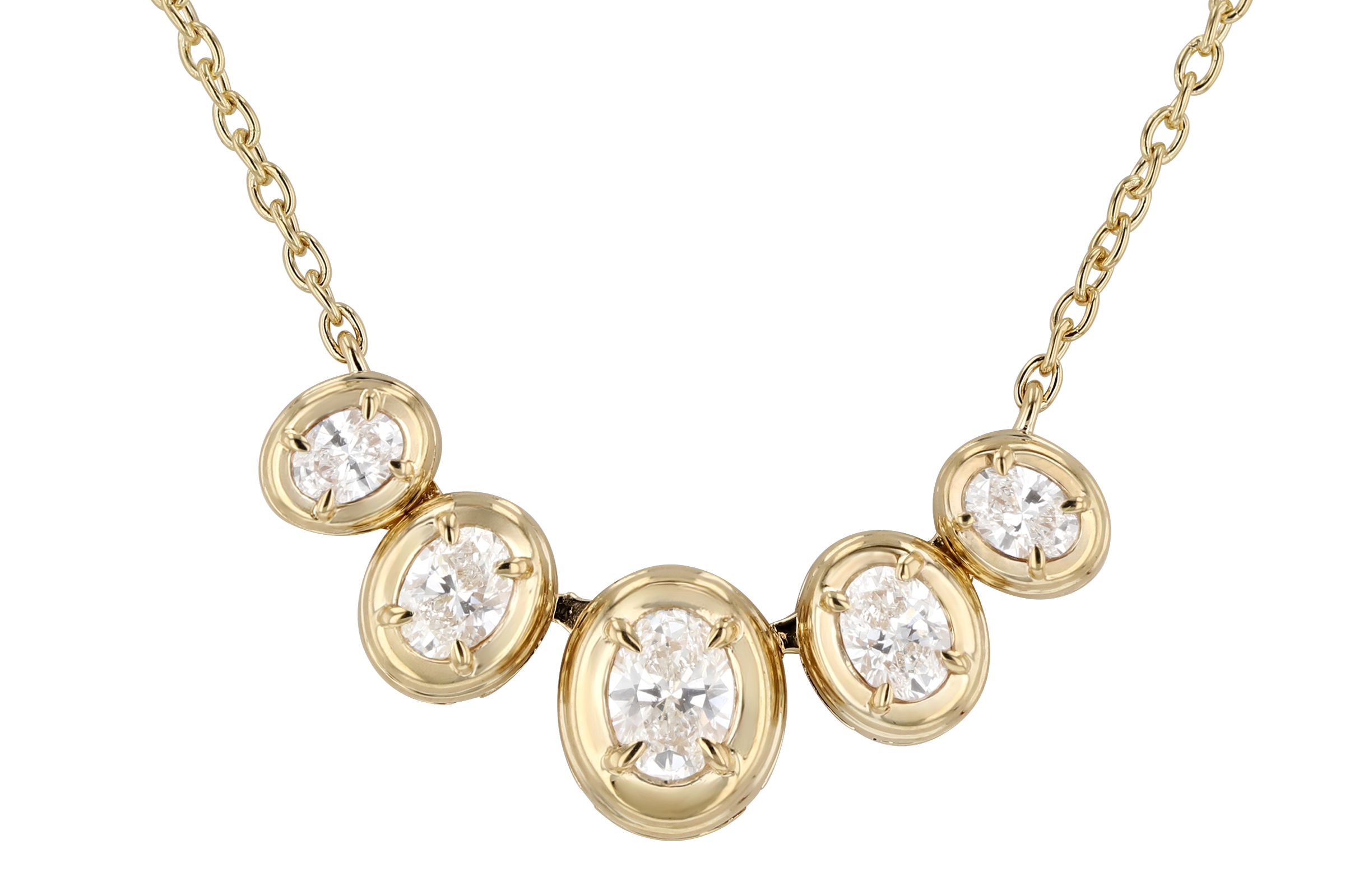 K284-75270: NECKLACE .85 TW OVAL CUT DIA (18")