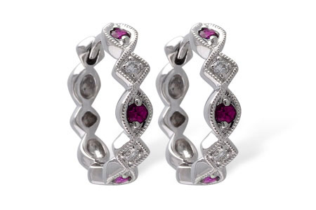 L010-18824: EARRINGS .20 RUBY .25 TGW