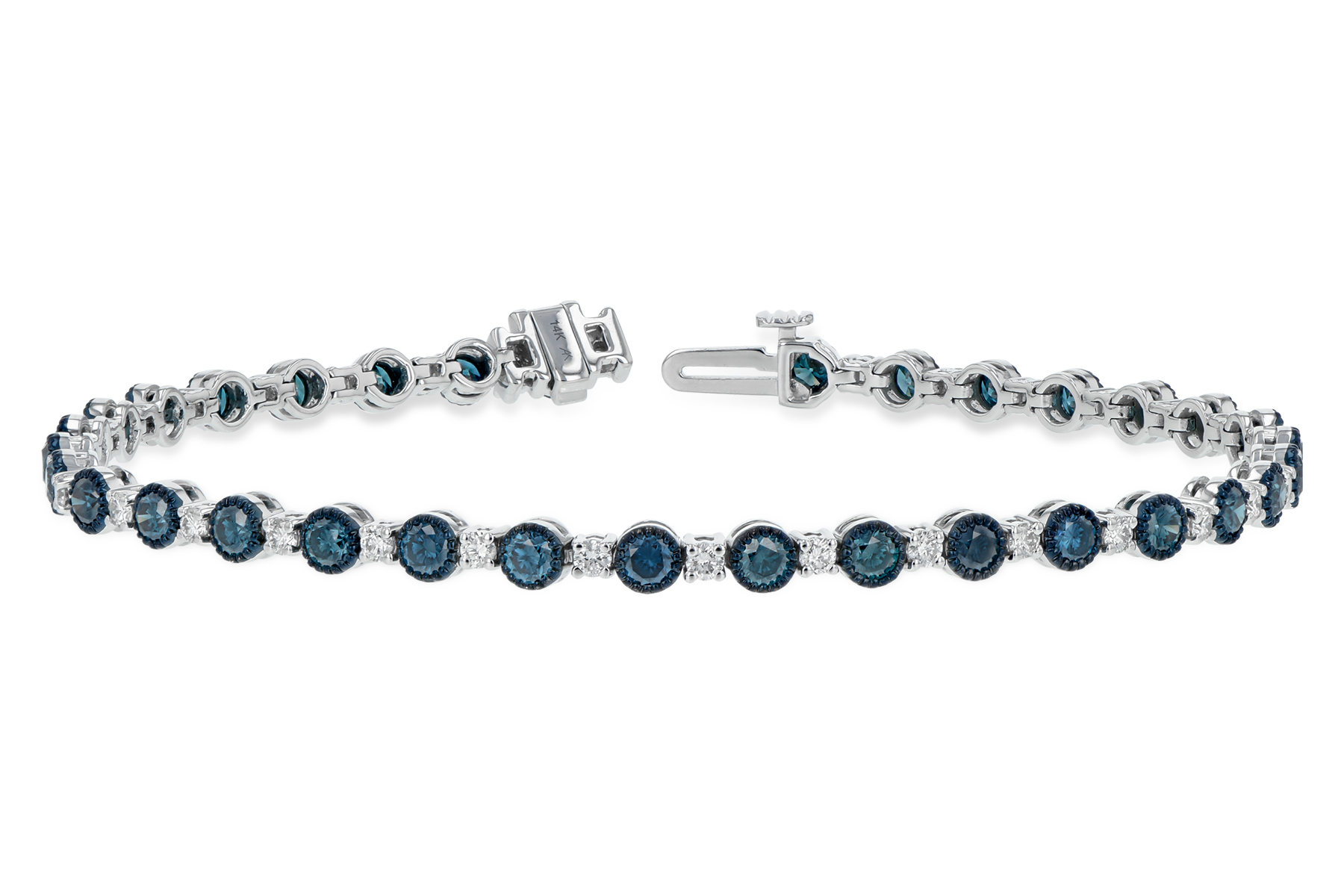 L197-54279: BRACELET 2.35 BLUE DIA 3.17 TW