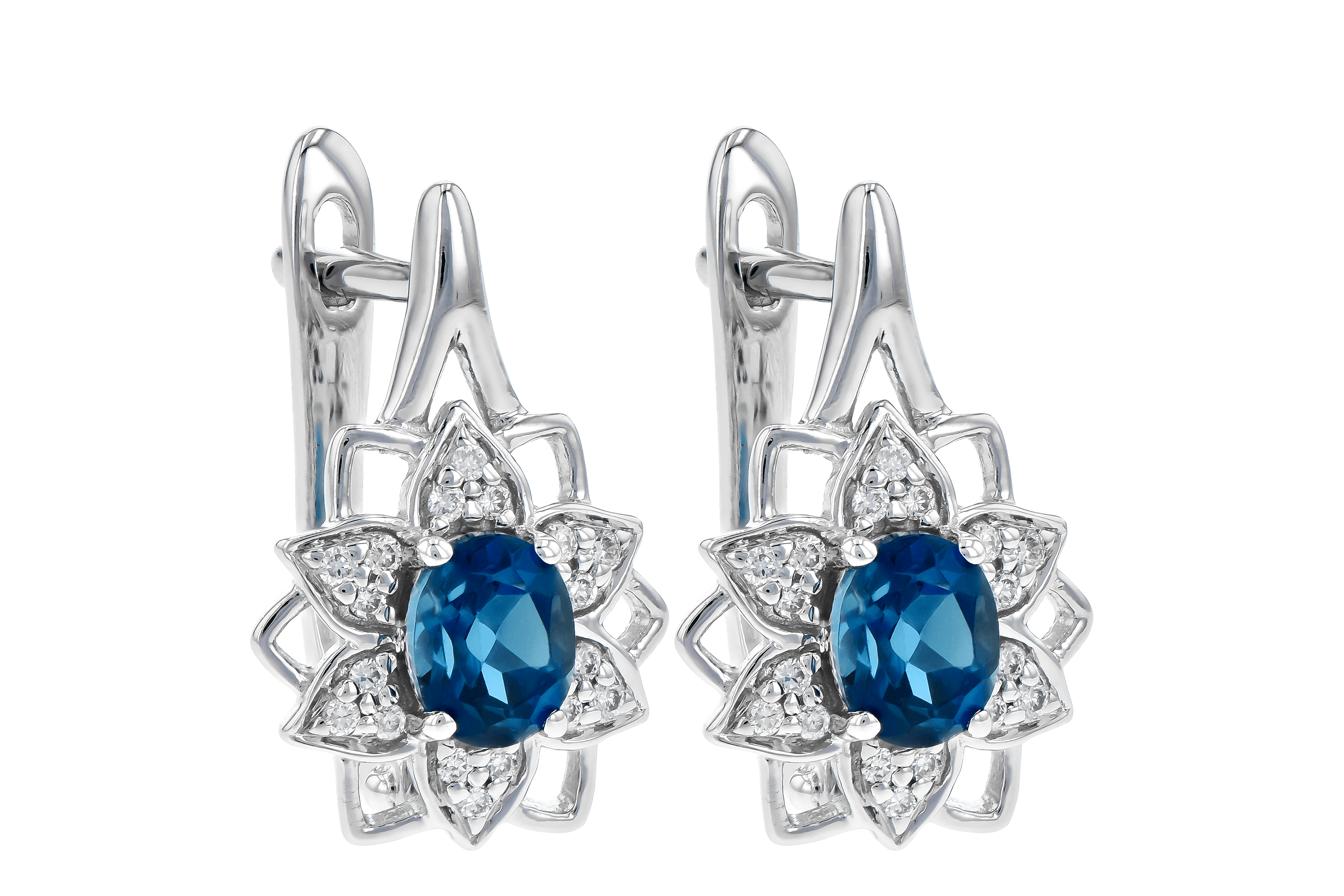L198-43379: EARR .76 BLUE TOPAZ .89 TGW