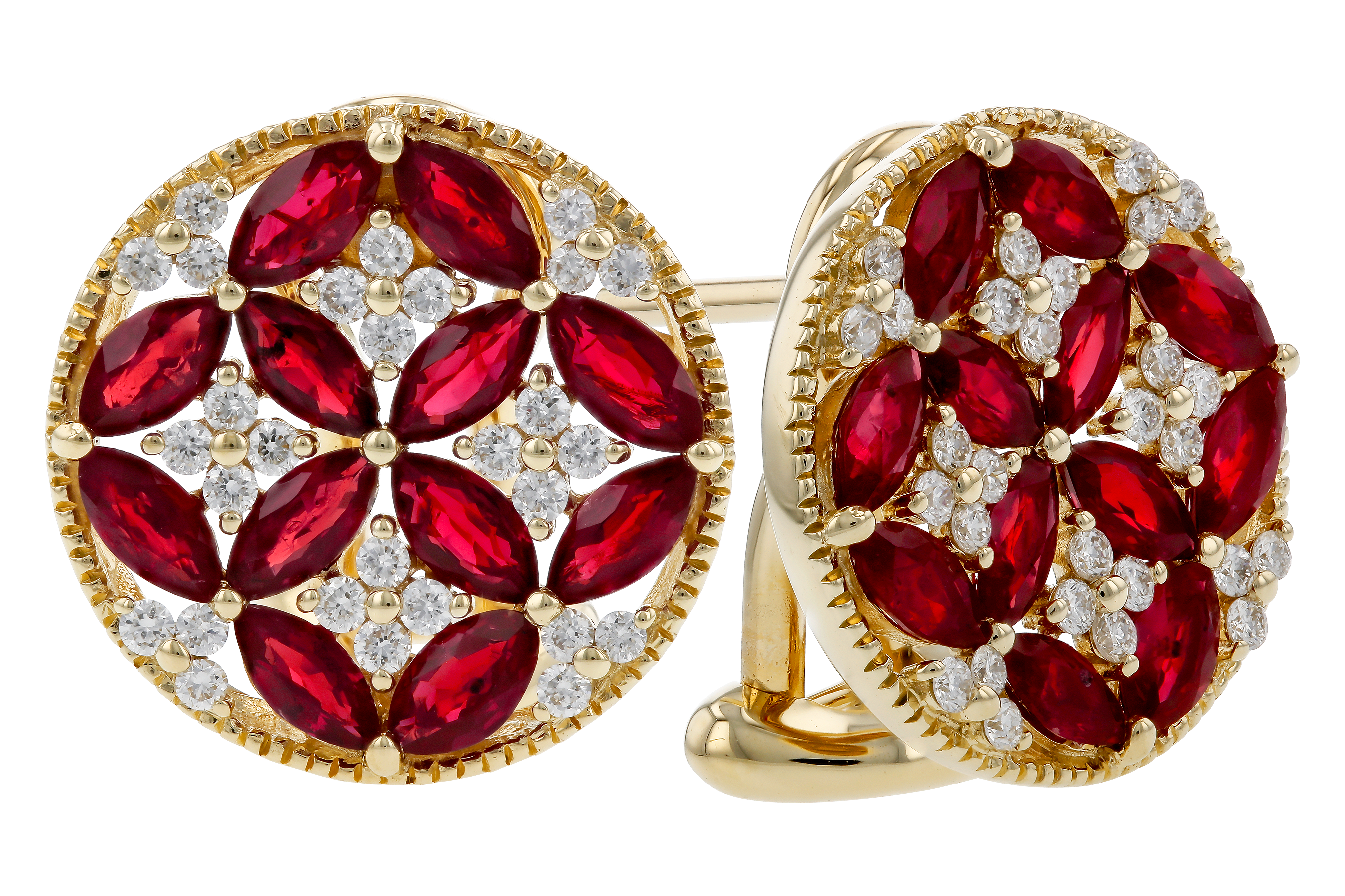 L283-83451: EARRINGS 2.07 TW RUBY 2.37 TGW