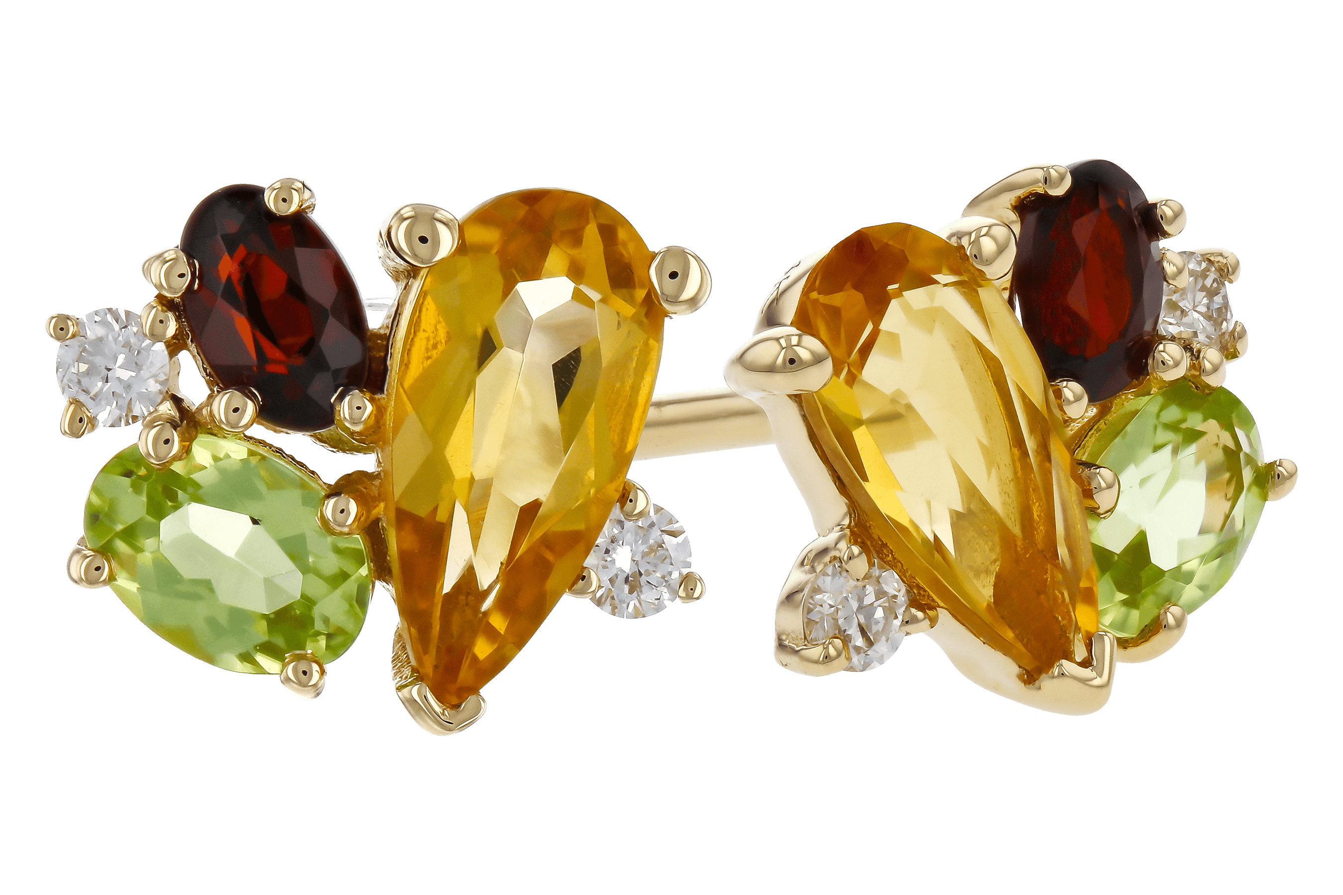 L283-85215: EARRINGS .66 SEMI PREC (CIT,PER,GAR) .70 TGW