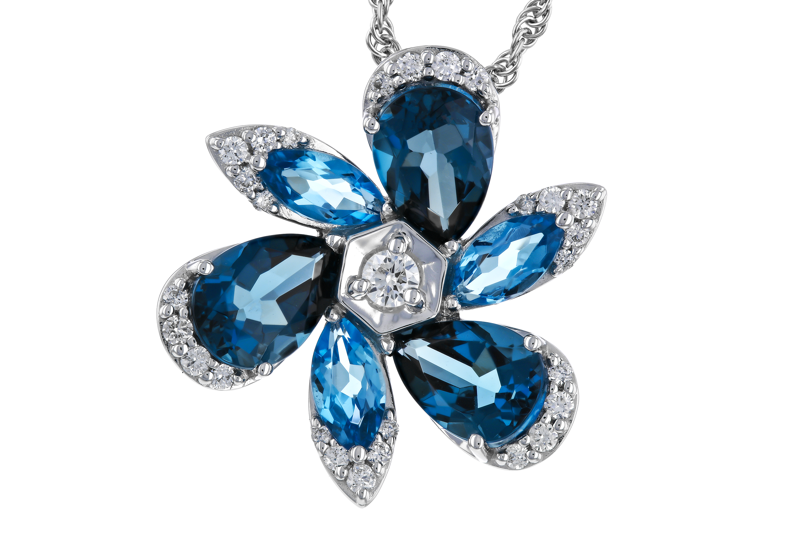 L283-86124: NECKLACE 3.03 BLUE TOPAZ 3.22 TGW