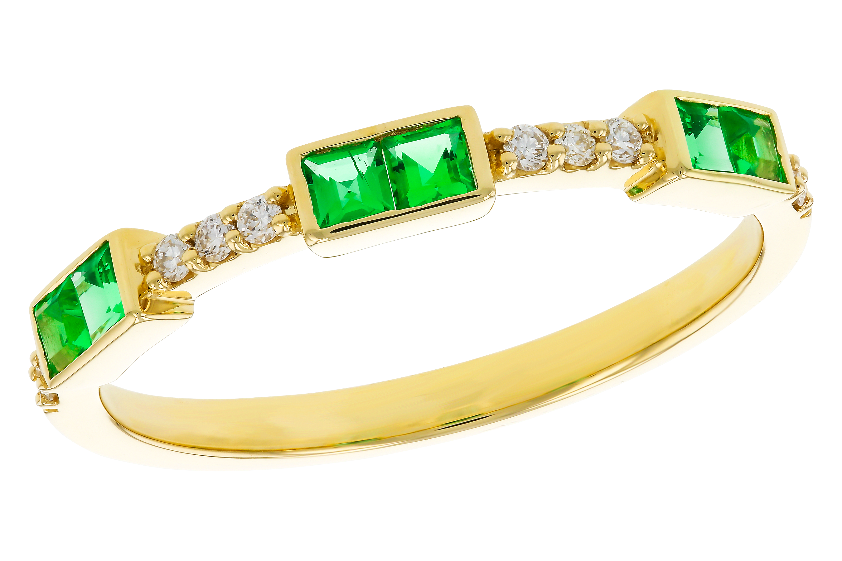 L283-87070: LDS WED RG .23 TW EMERALD .30 TGW