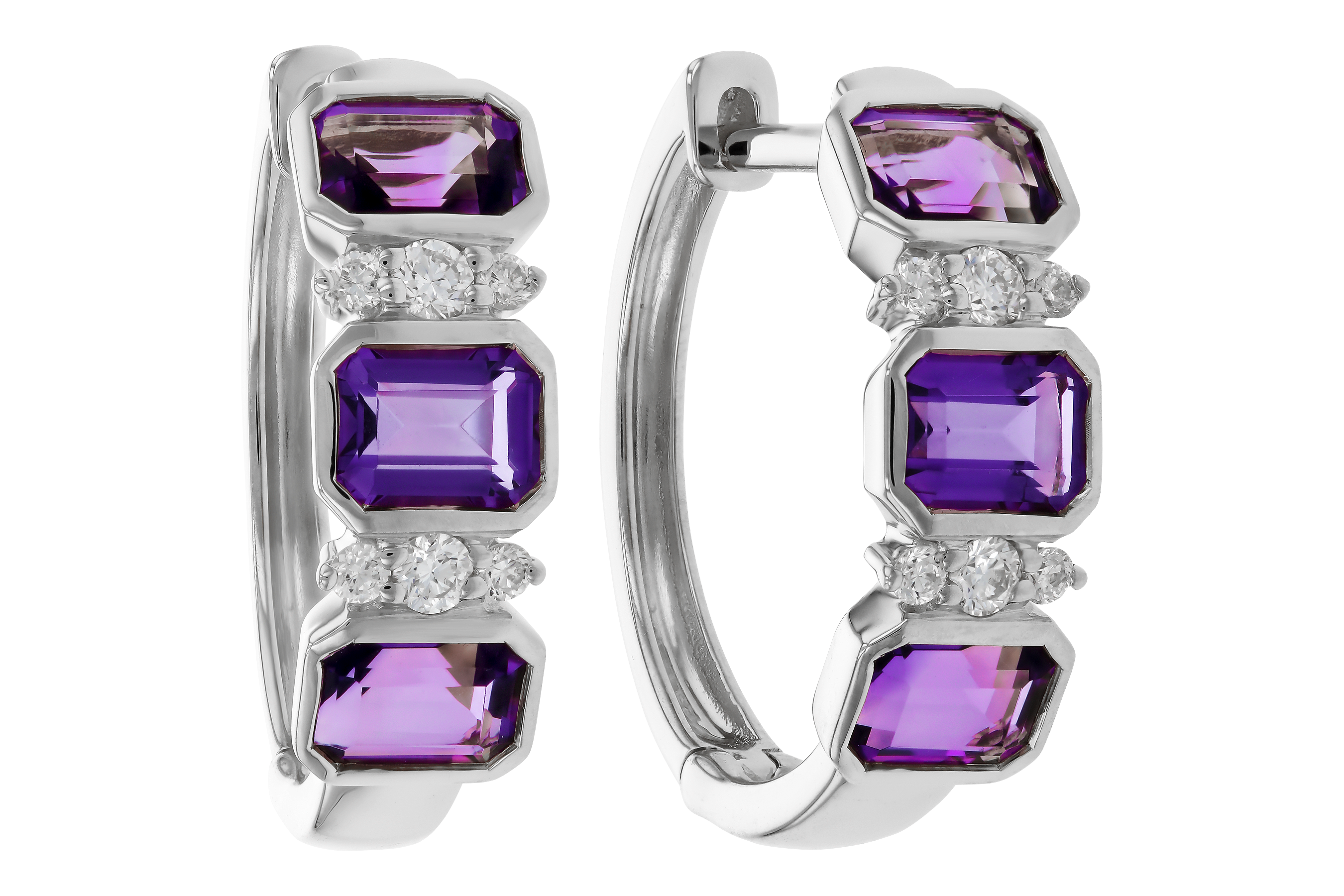 L283-90670: EARRING 1.05 TW AMETHYST 1.16 TGW