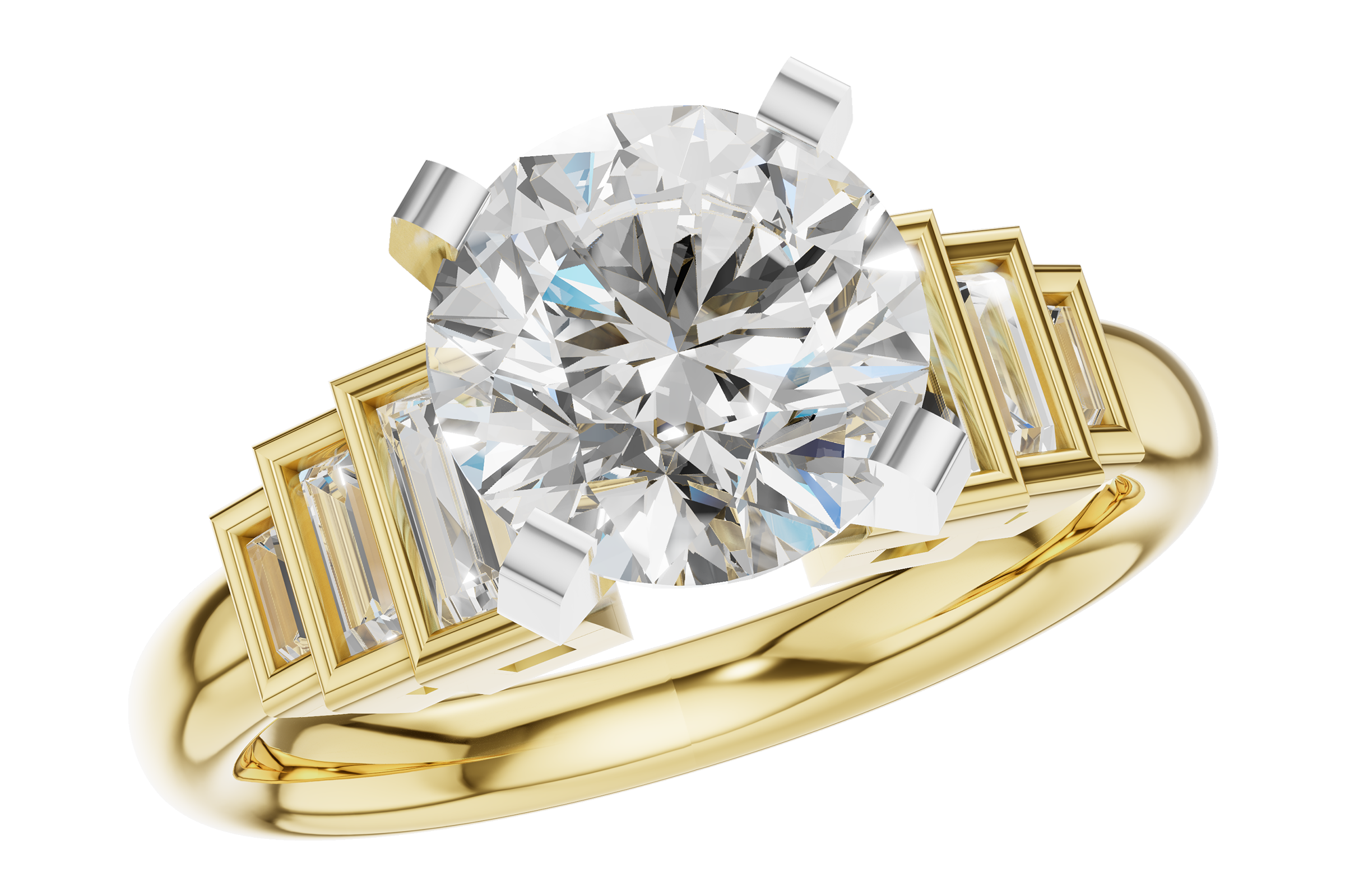 L284-74288: LDS SEMI DIA RG .26 TW BAGUETTES