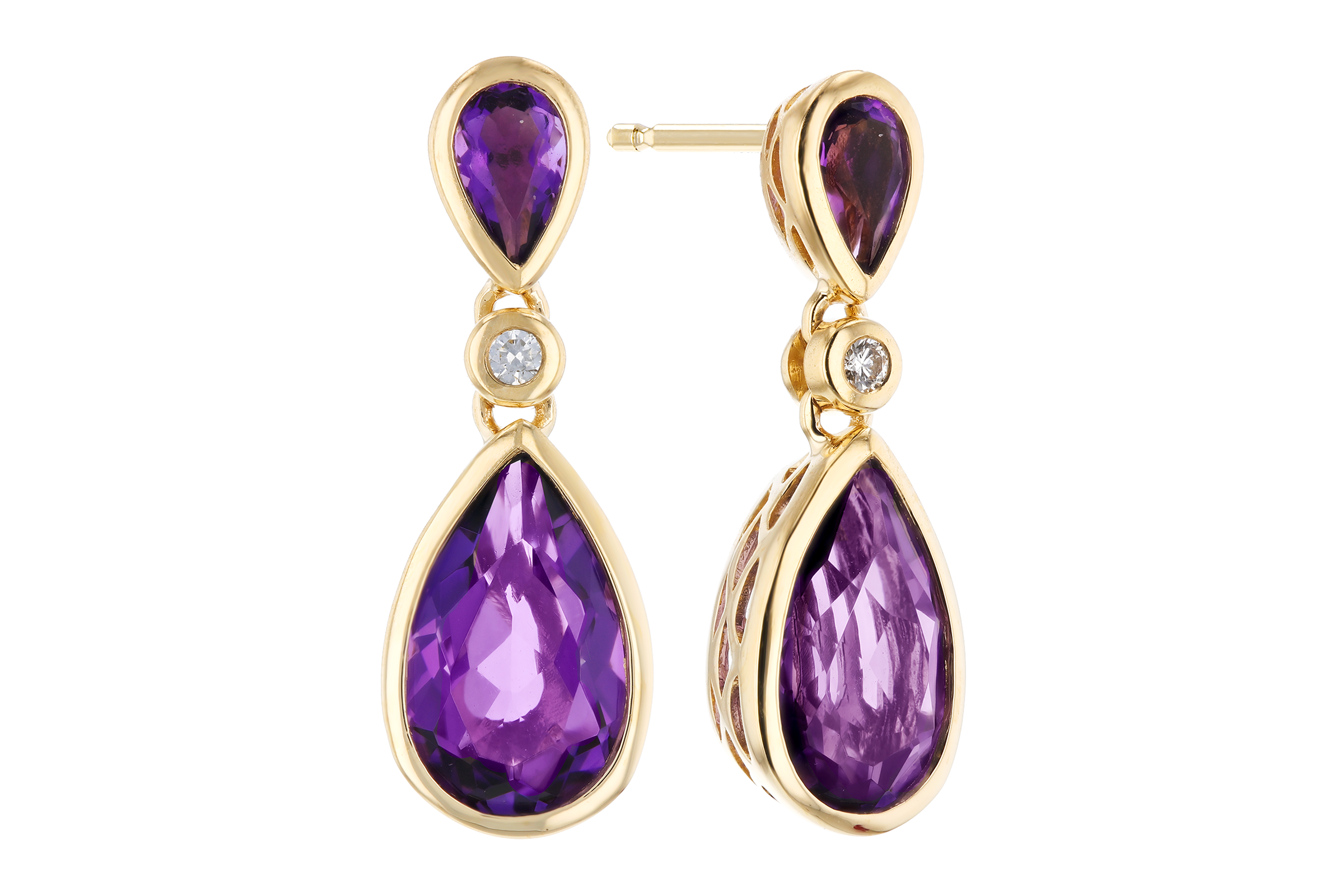 L284-76097: EARRINGS 2.80 TW AMETHYST 2.84 TGW