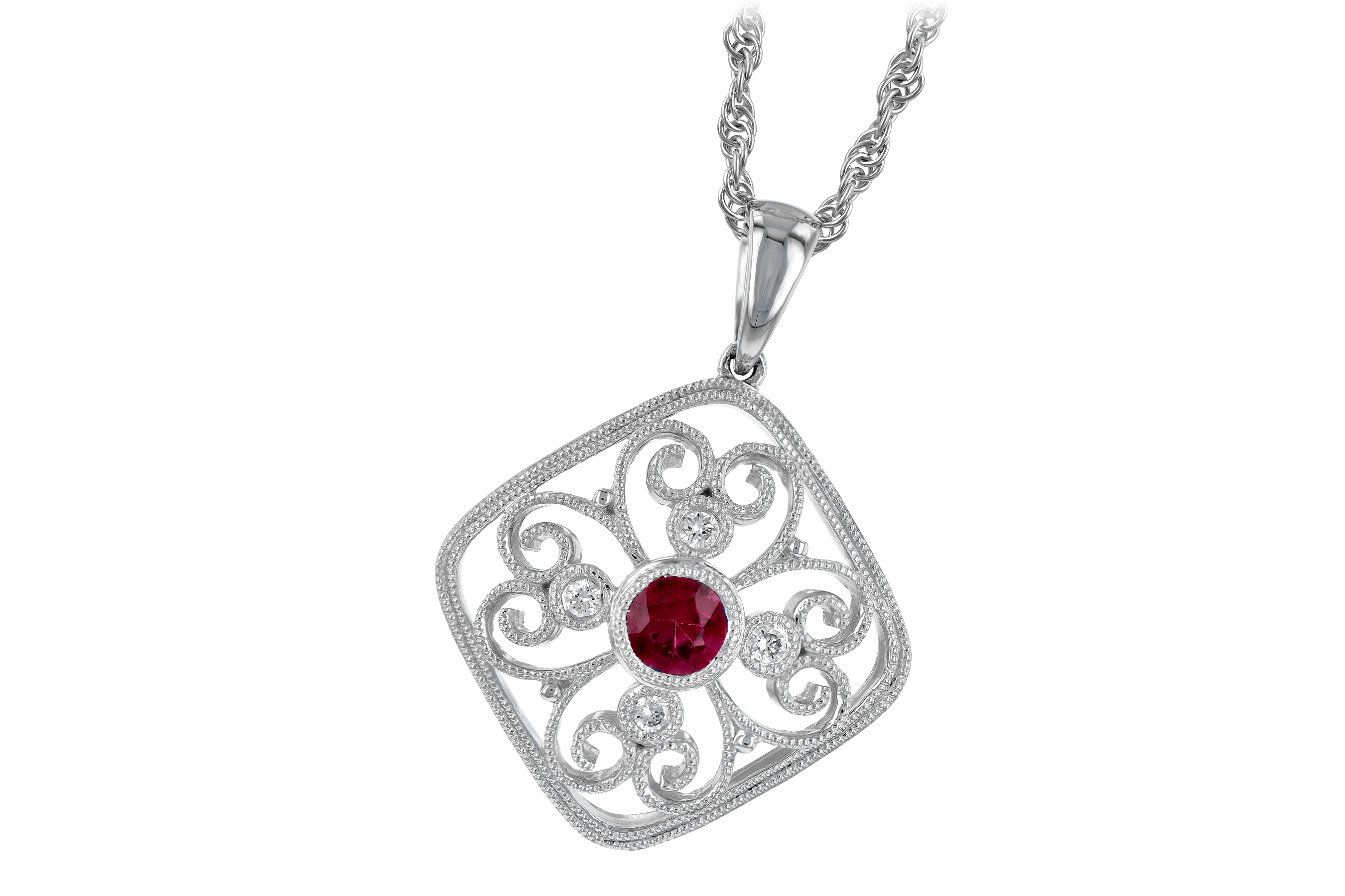 M195-66142: NECKLACE .28 RUBY .34 TGW