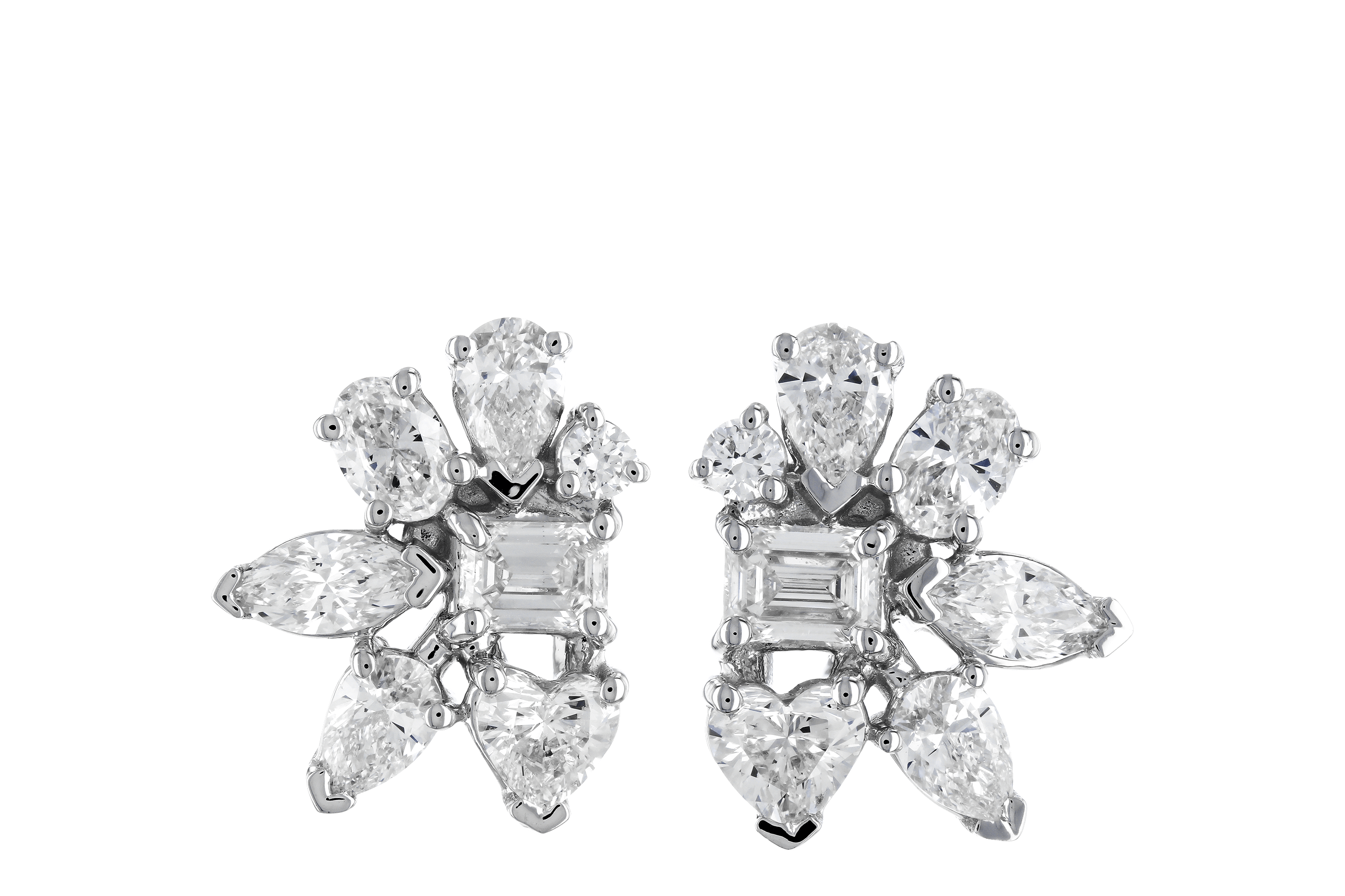 M282-97960: EARRINGS .90 TW FANCY CUT DIAS
